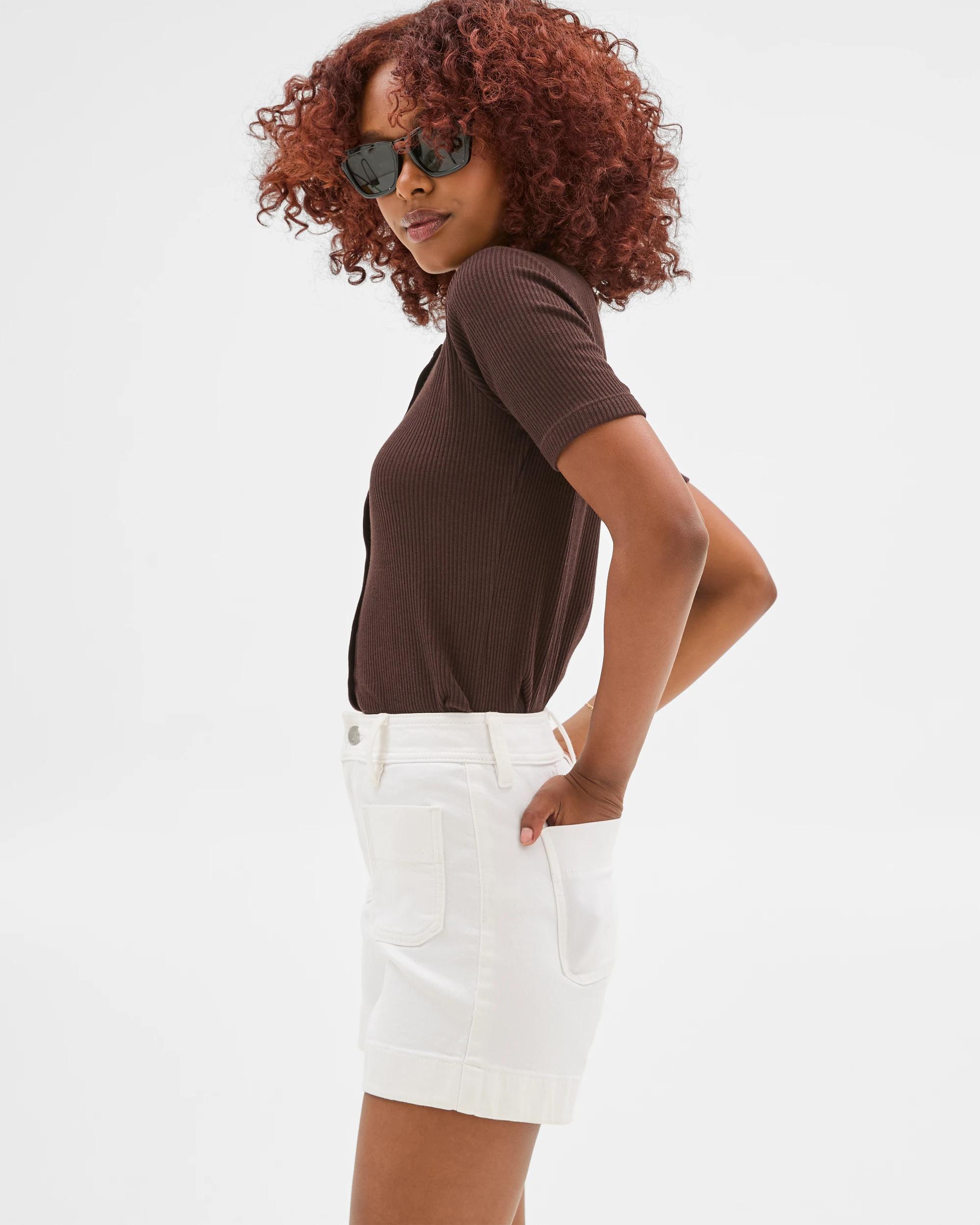 4 Target Petites Denim Shorts - Mila WHITE, 4 of 5