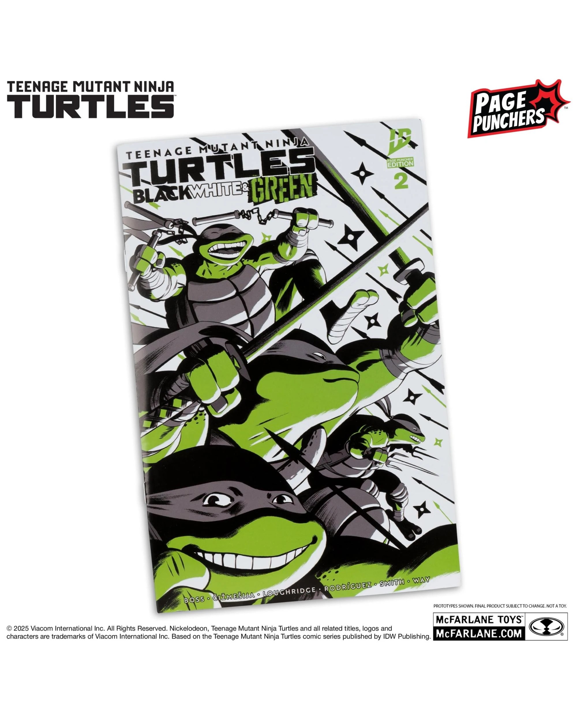 6 Teenage Mutant Ninja Turtles Michelangelo B/W & Green Platinum Edition 5" Figure & Comic, 6 of 8