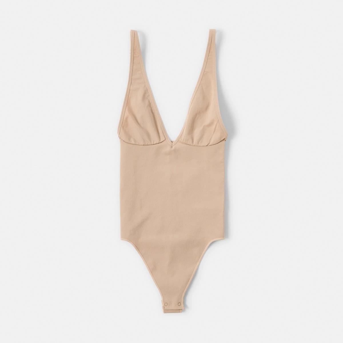 5 Seamfree Plunge G-String Bodysuit Fawn Beige, 5 of 7