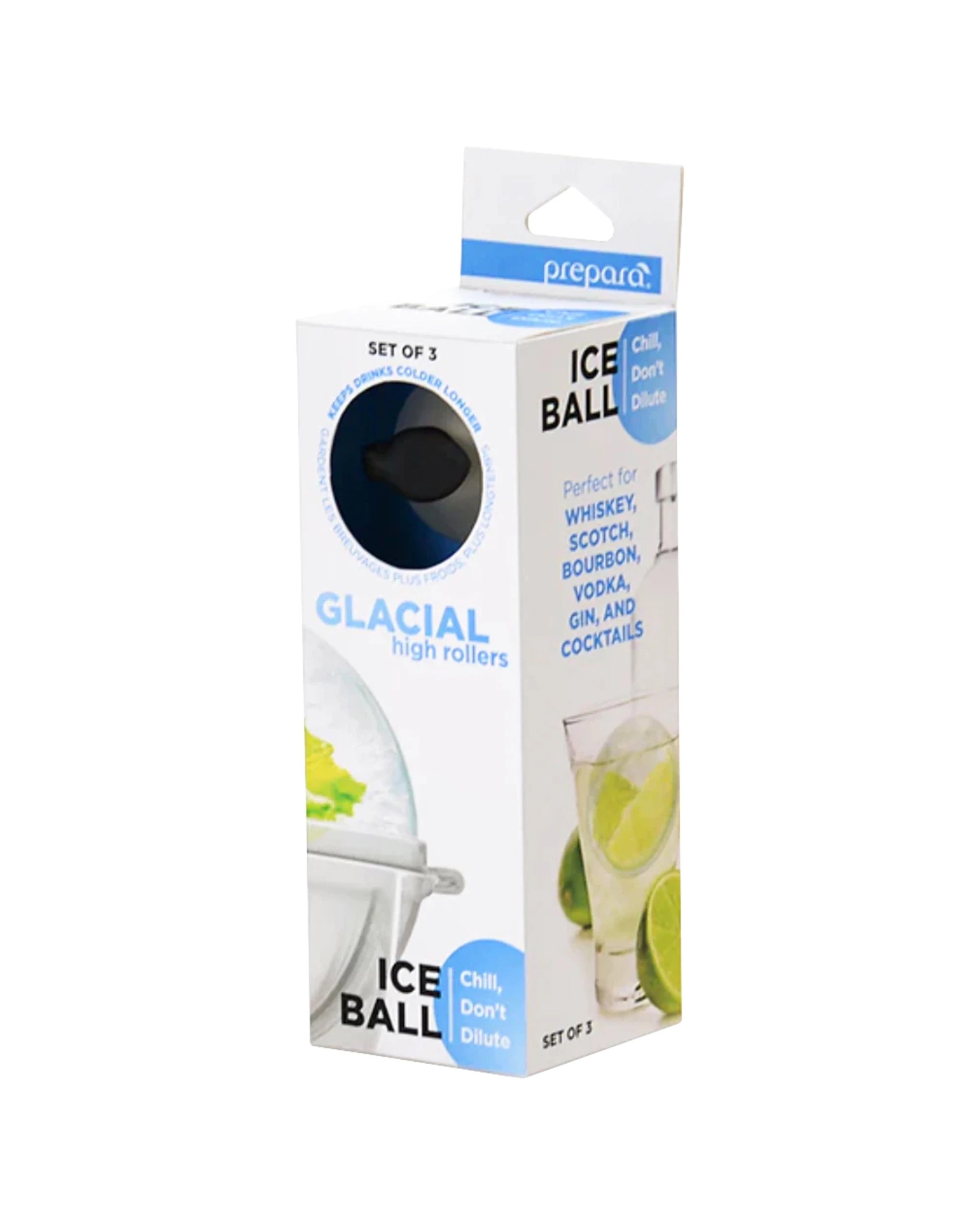 2 Prepara 3 Pack Silicone Ice Ball Moulds 2 Inch Ice Maker Suitable For Cocktails - Black, 2 of 3