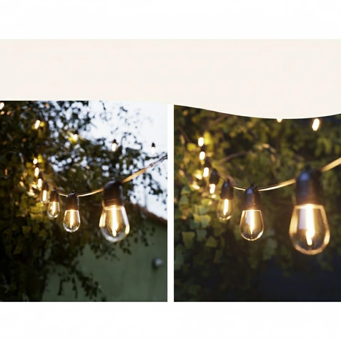 4 64m Festoon Lights Christmas Fairy String Lights Outdoor Party Garden - Black, 4 of 4
