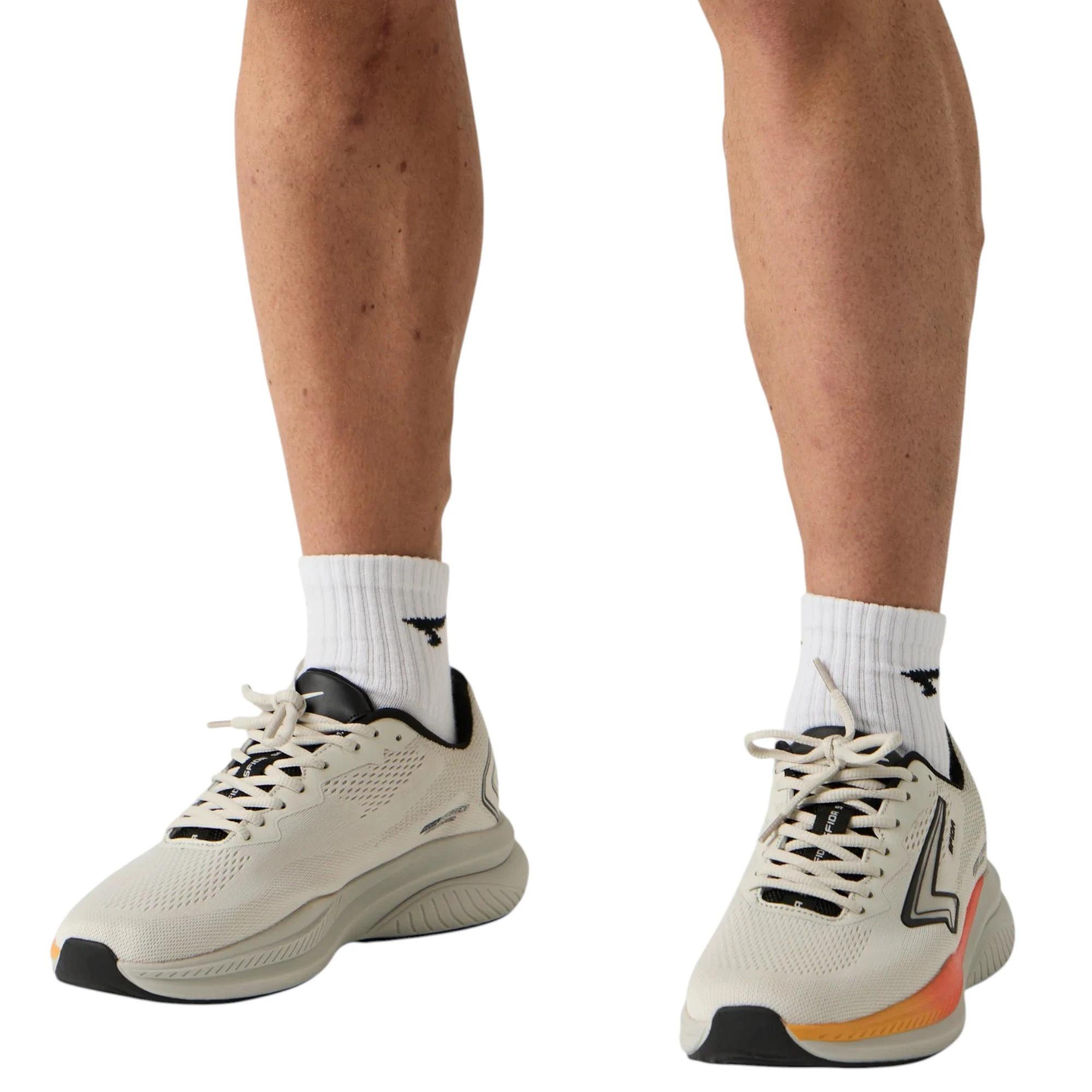 1 Sfida Mens Brazen Runner Athletic Shoes STONE/ORANGE, 1 of 8