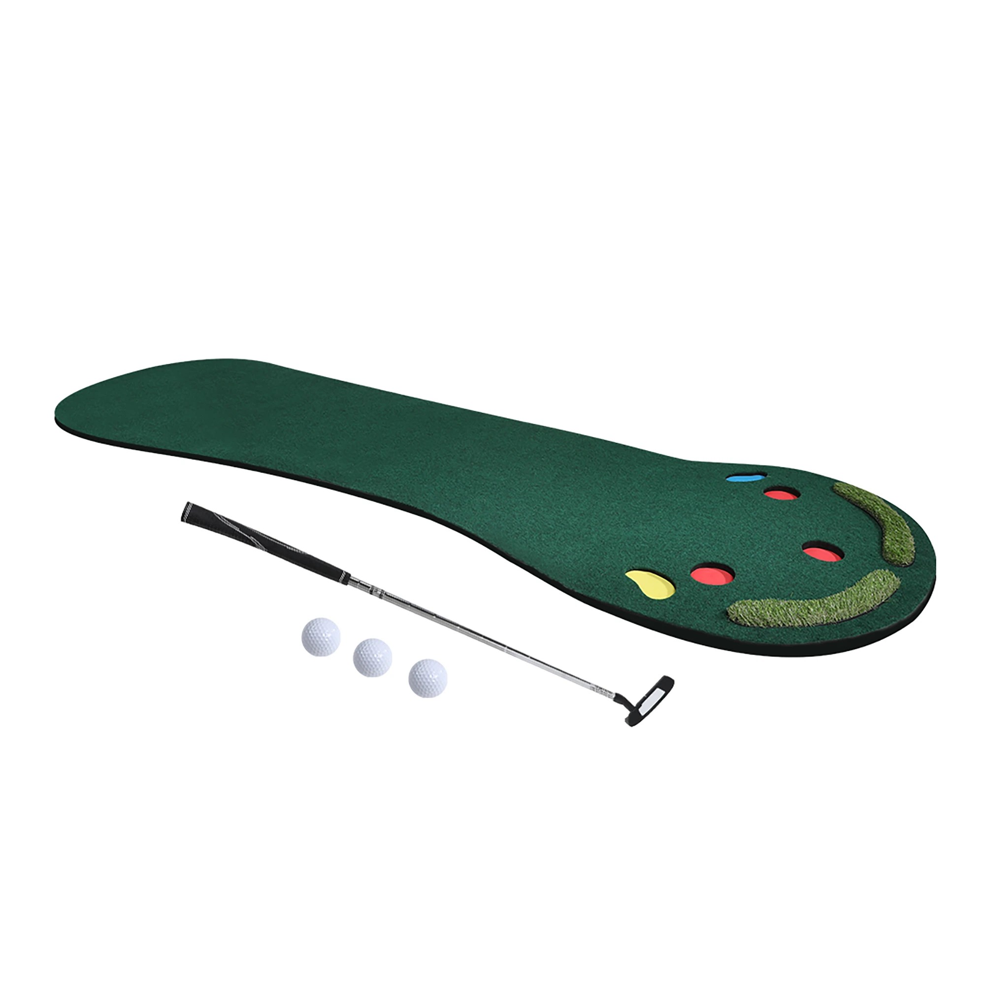 1 Centra 3m Golf Putting Mat Practice Training Indoor Outdoor Portable Slope Balls, 1 of 6