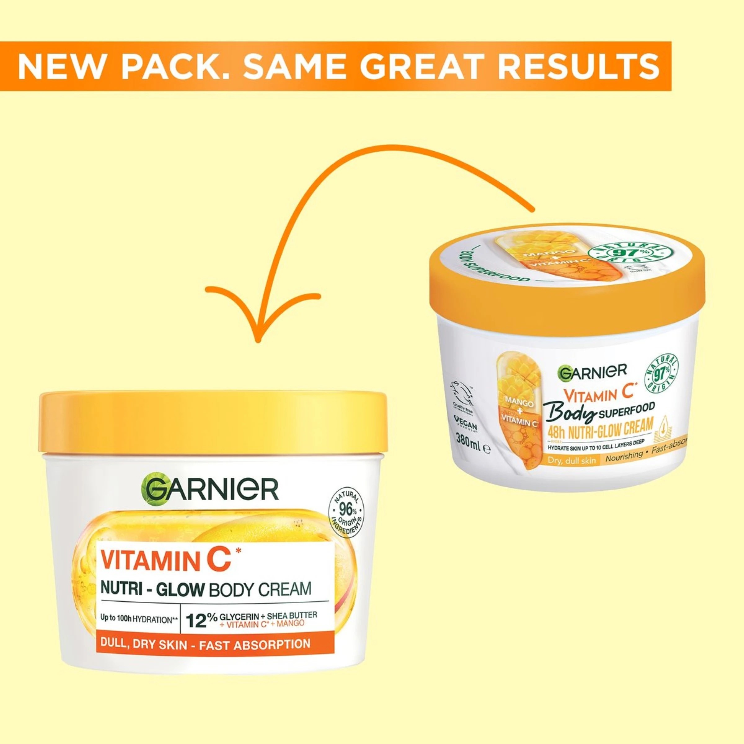 7 Garnier Body Superfood 48H Nutri-Glow Cream 380ml - Mango and Vitamin C, 7 of 8