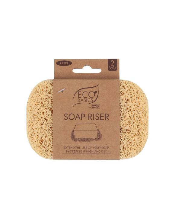 White Magic Eco Basics Soap Riser Dish Fast Drying Longer-Lasting Soap Bar - Brown