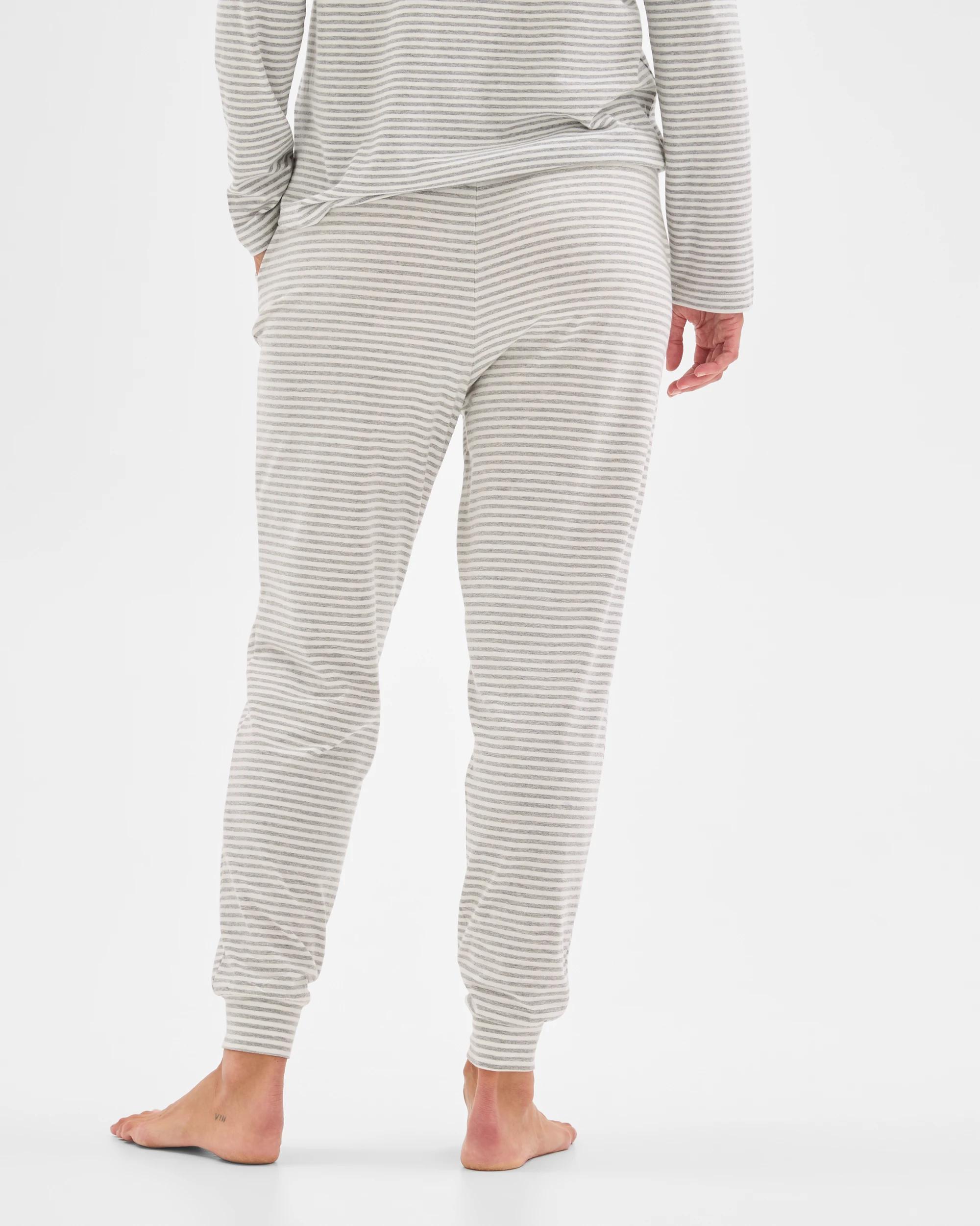 6 Target Woman Australian Cotton Blend Jogger Pyjama Pants GREY/WHITE STRIPE, 6 of 6