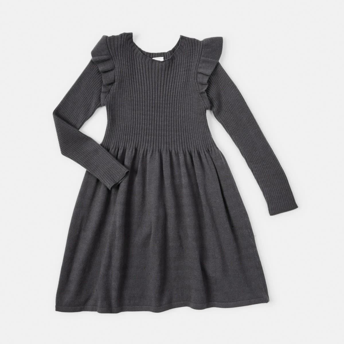 9 Long Sleeve Viscose Knit Dress Nine Grey, 9 of 10