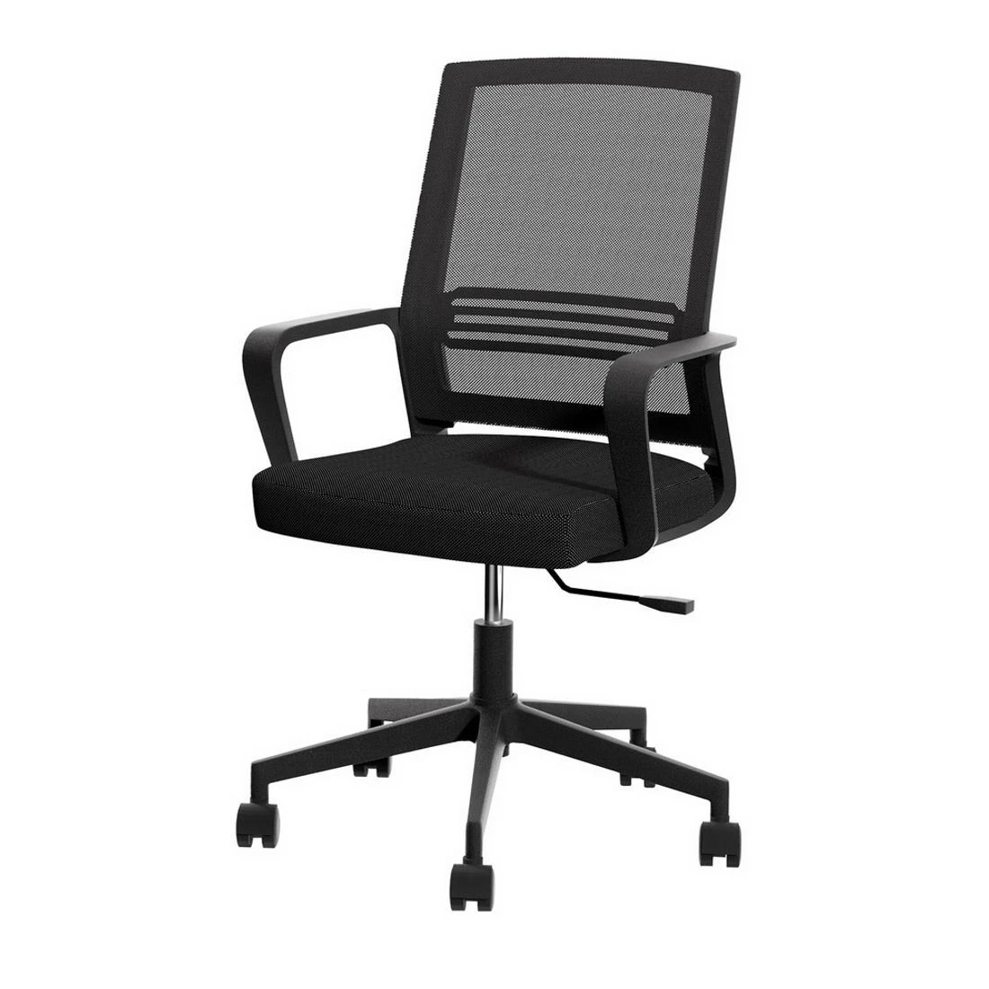 1 Artiss Mesh Office Chair Mid Back - Black, 1 of 5