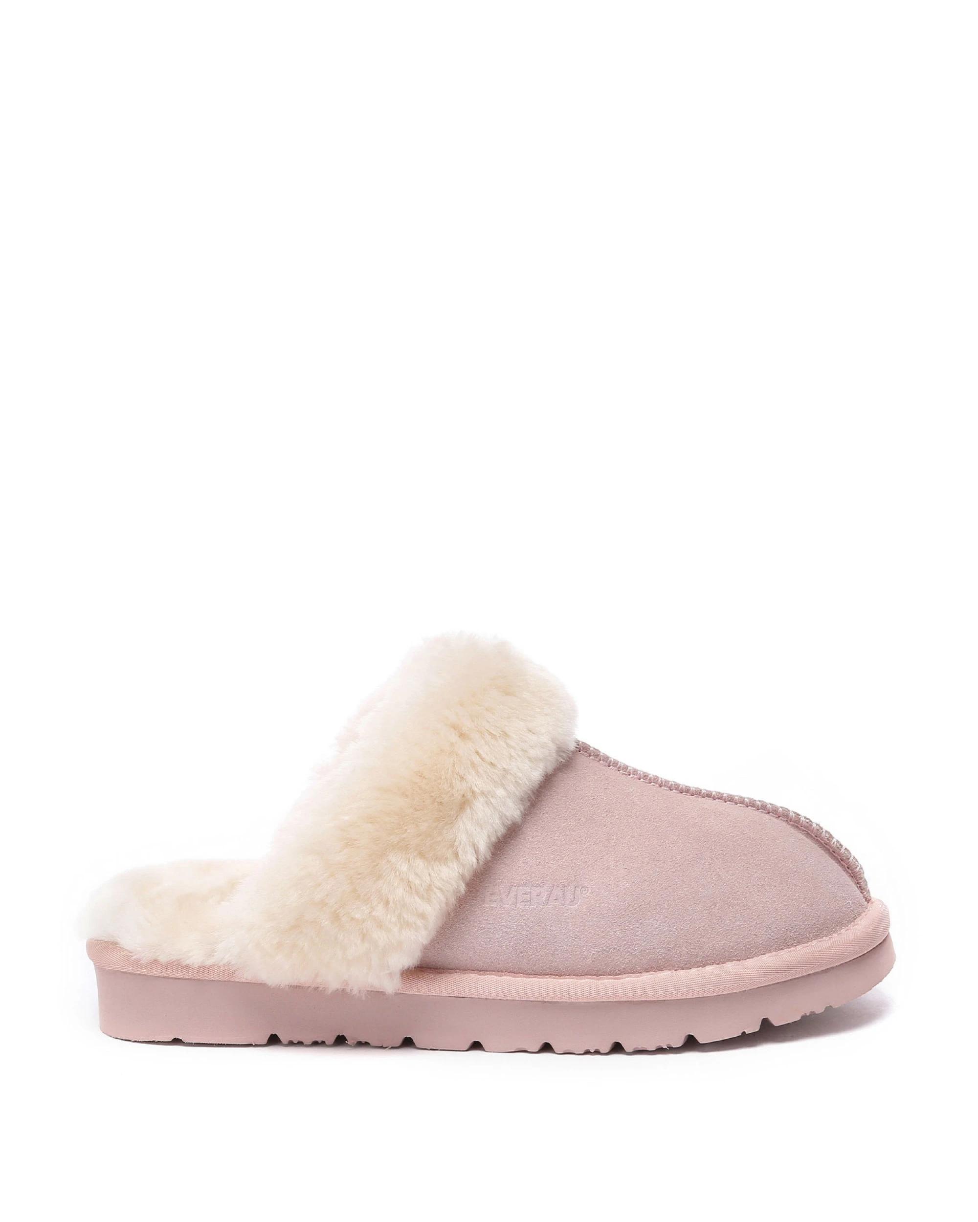 1 Everau Unisex Muffin Slipper Suede PINK, 1 of 5