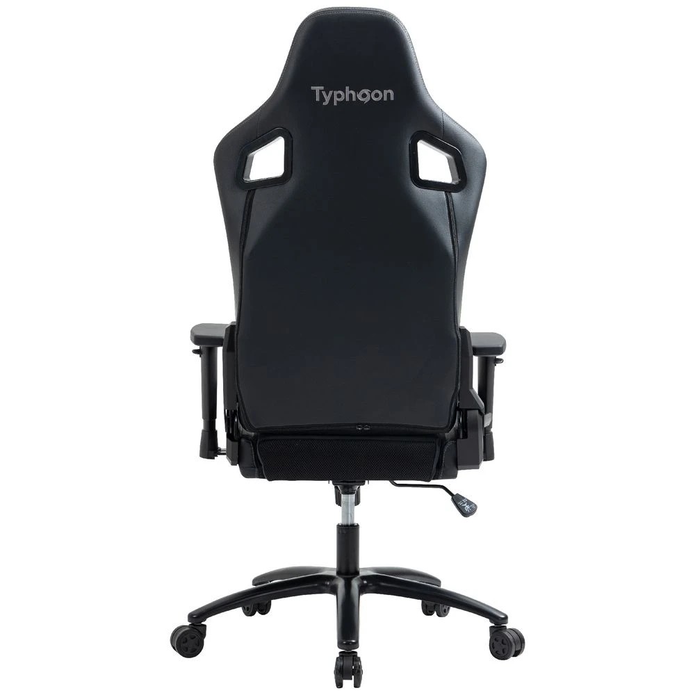 4 Typhoon Viper High-Back Racing Gaming Chair Fabric Black Ergonomic Chairs and Desk Chairs, 4 of 10