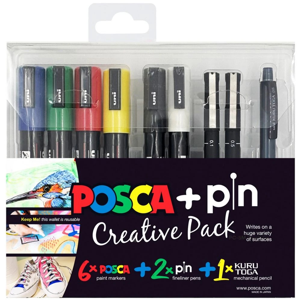 1 POSCA Paint Markers Assorted Bold Tips and Colours 8 Pack, 1 of 1