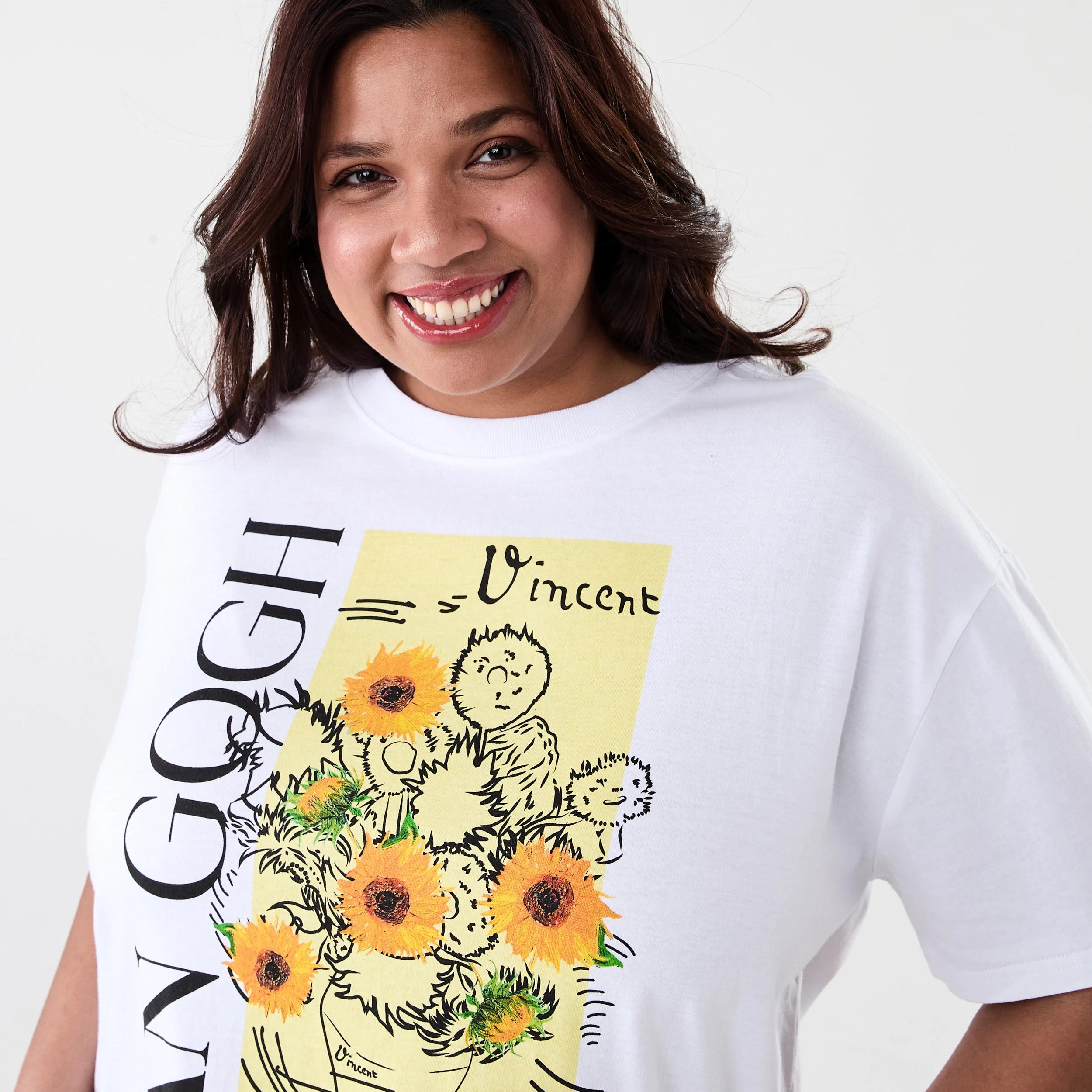 4 Curve Short Sleeve License T-shirt VAN GOGH FLOWERS, 4 of 5