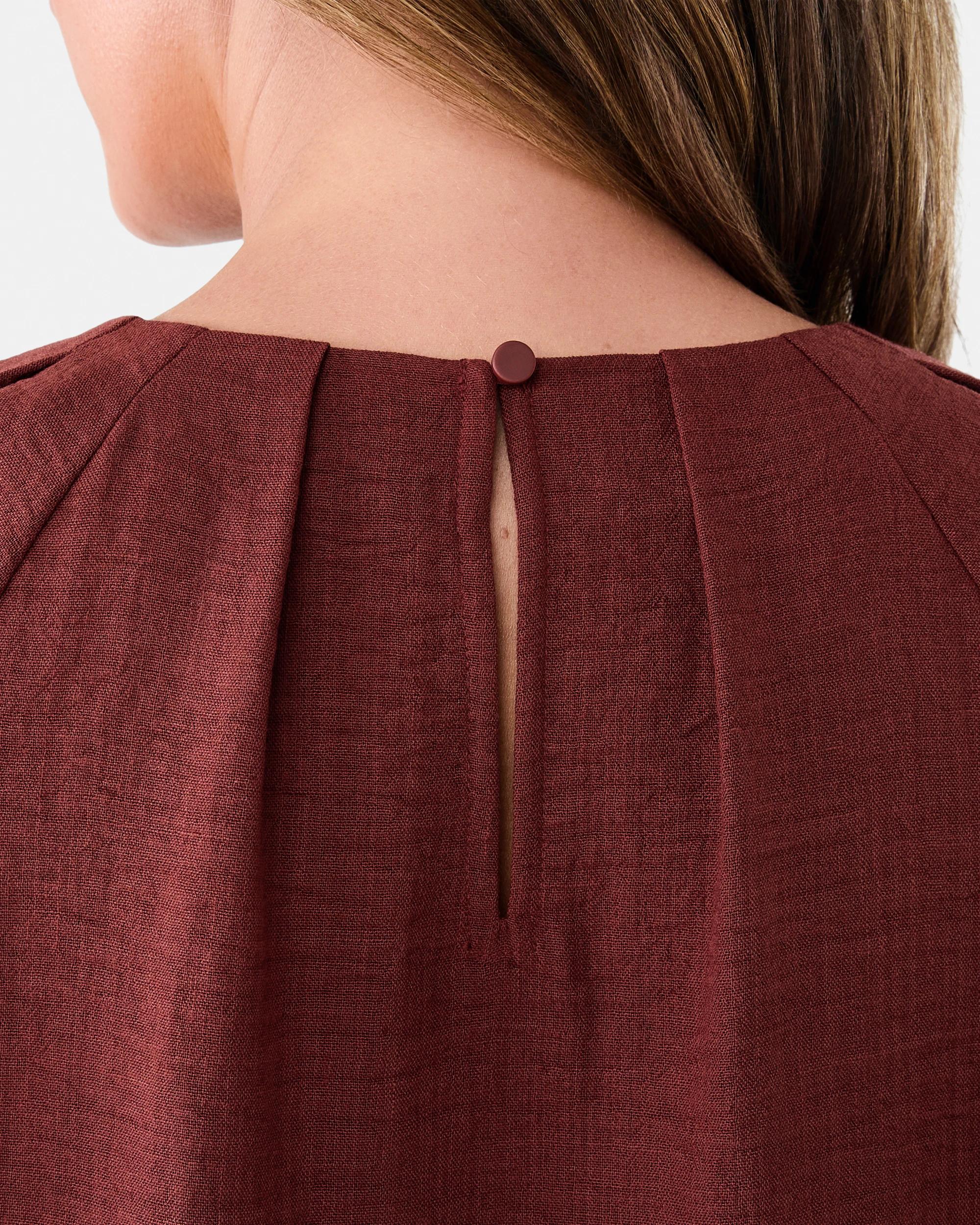 7 Short Sleeve Tuck Top Burnt Rust, 7 of 7