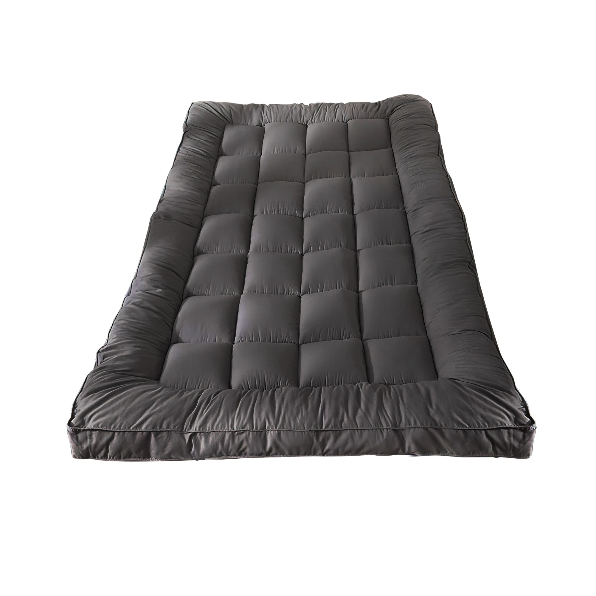 1 Bedra Bedding Mattress Topper Protector Bamboo Fibre Single Size - Grey, 1 of 8