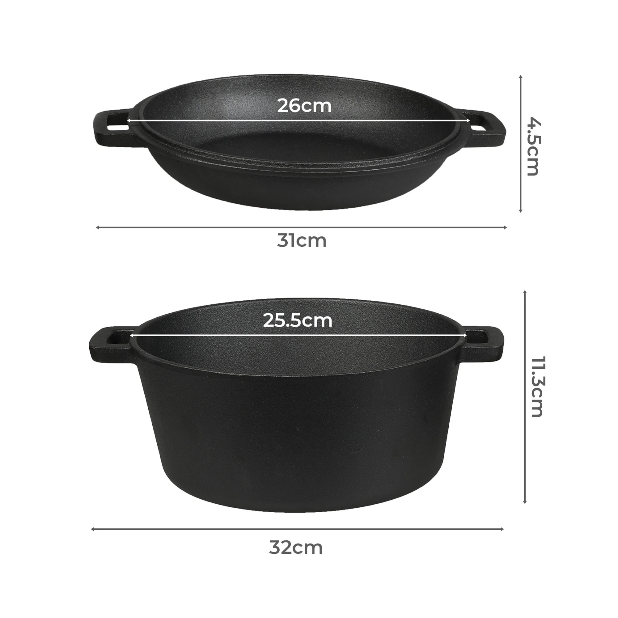 3 Toque 5.84L Double Dutch Oven 2 in 1, 3 of 9