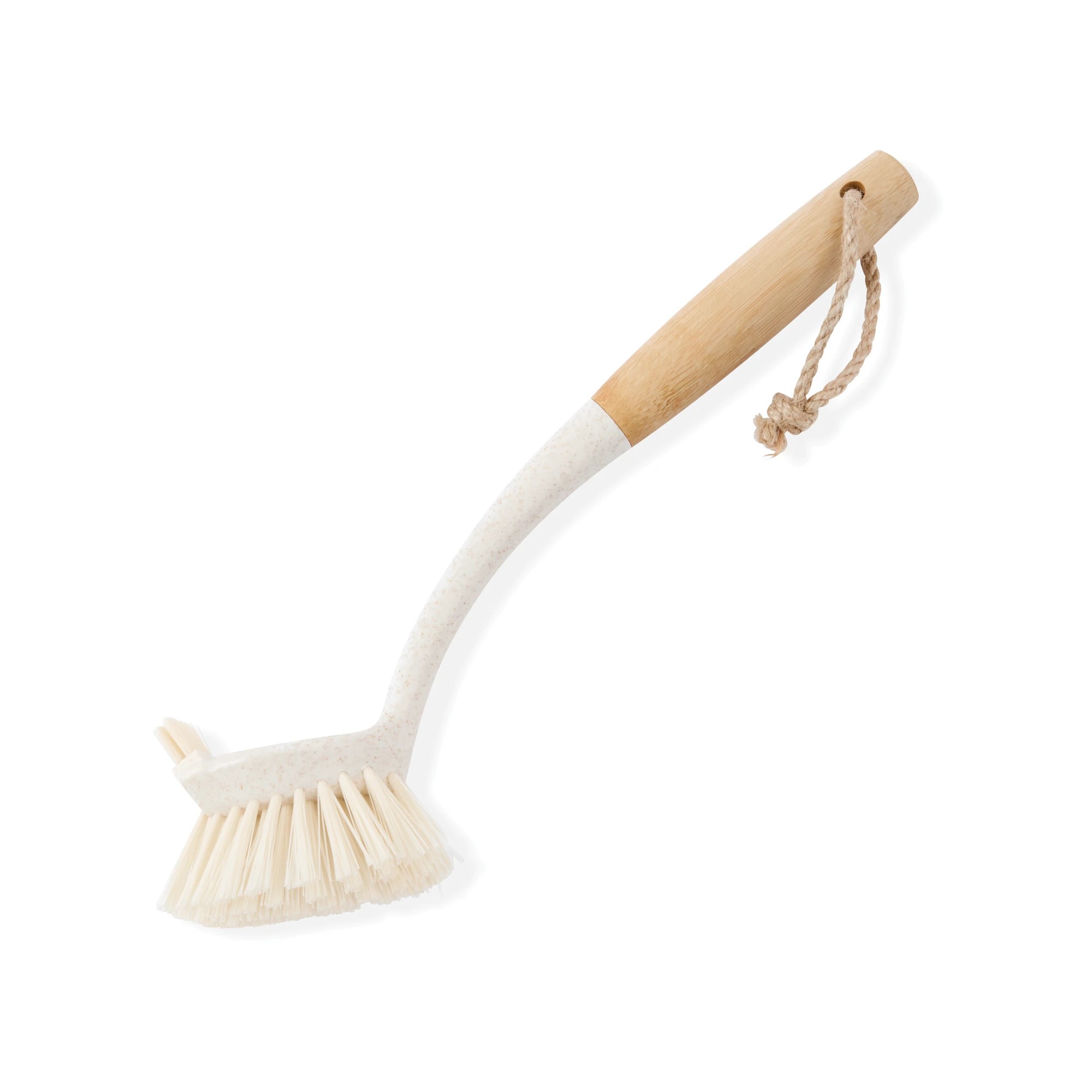3 Bamboo Handle Scrubbing Brush - White, 3 of 5