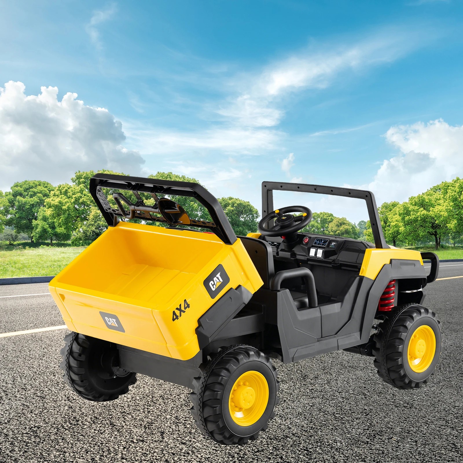 4 Costway 2-Seat Electric Caterpillar Ride On Car Dump Truck, 4 of 5