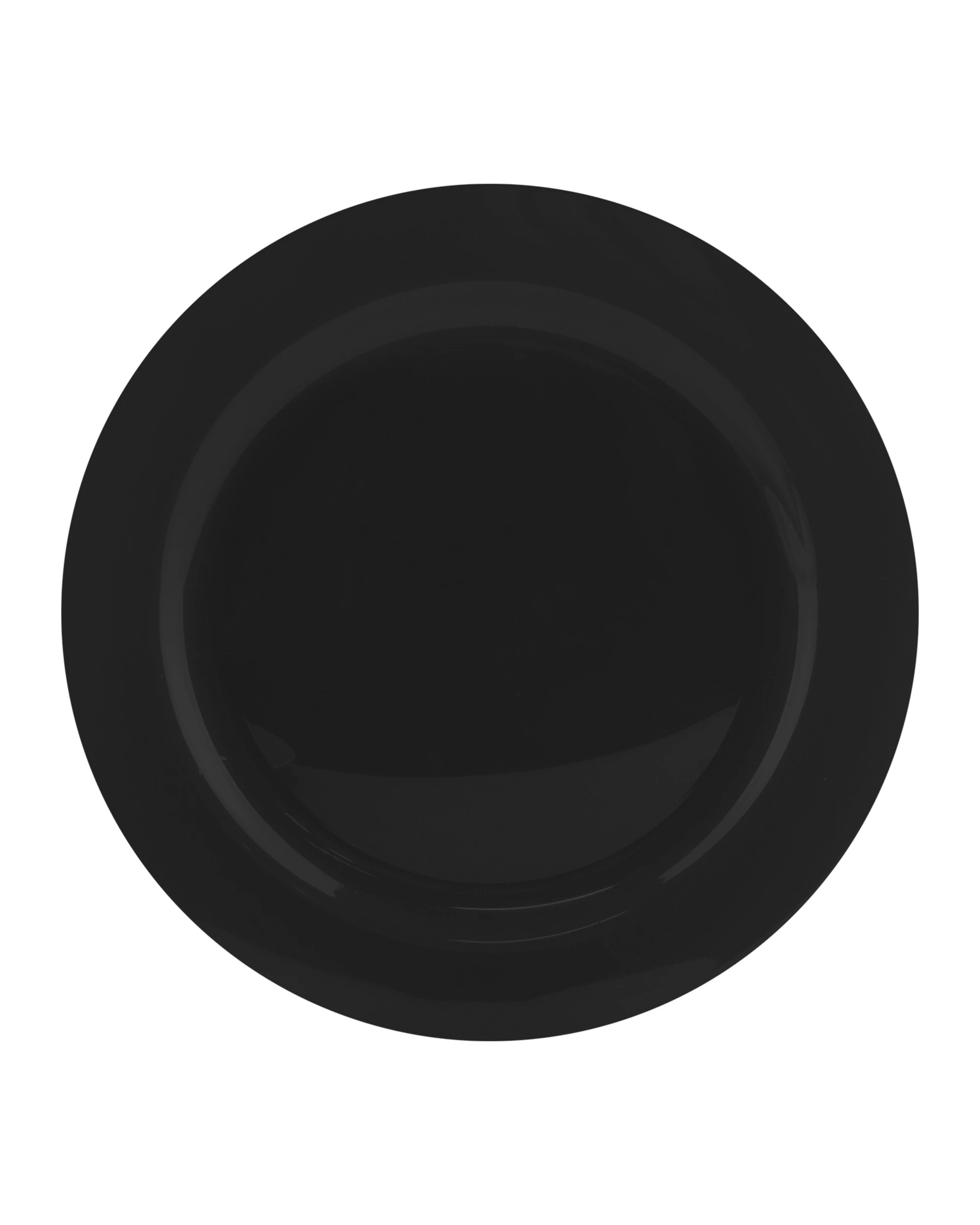 1 Partyware Black 18cm Plastic Reusable Plates Pack of 10 - Black, 1 of 2