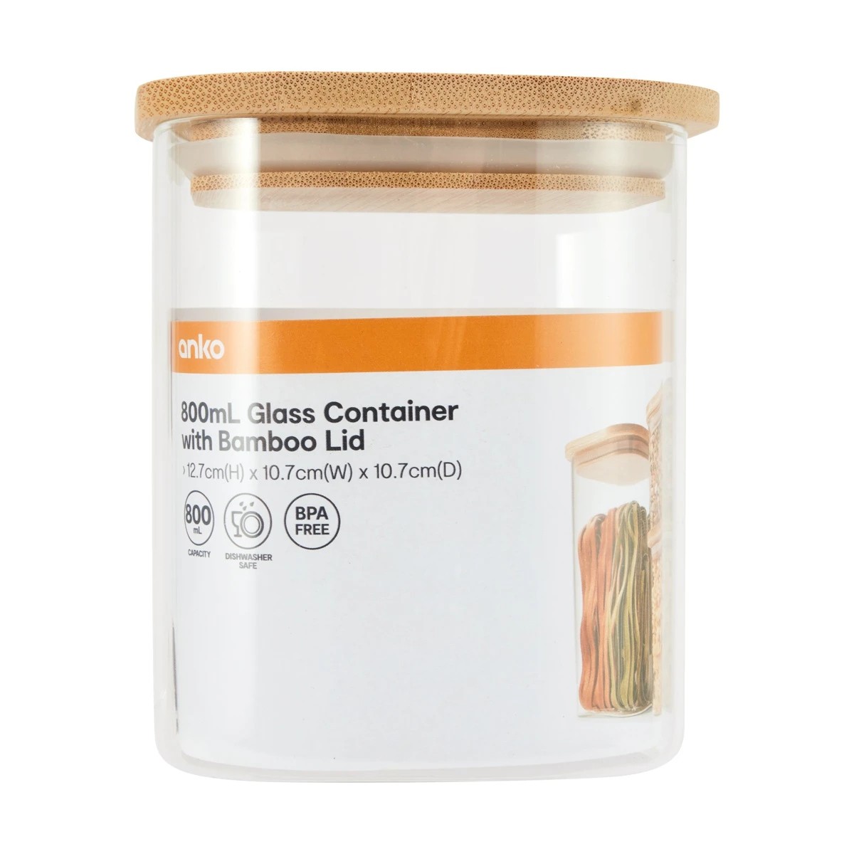 6 800ml Glass Container with Bamboo Lid, 6 of 6