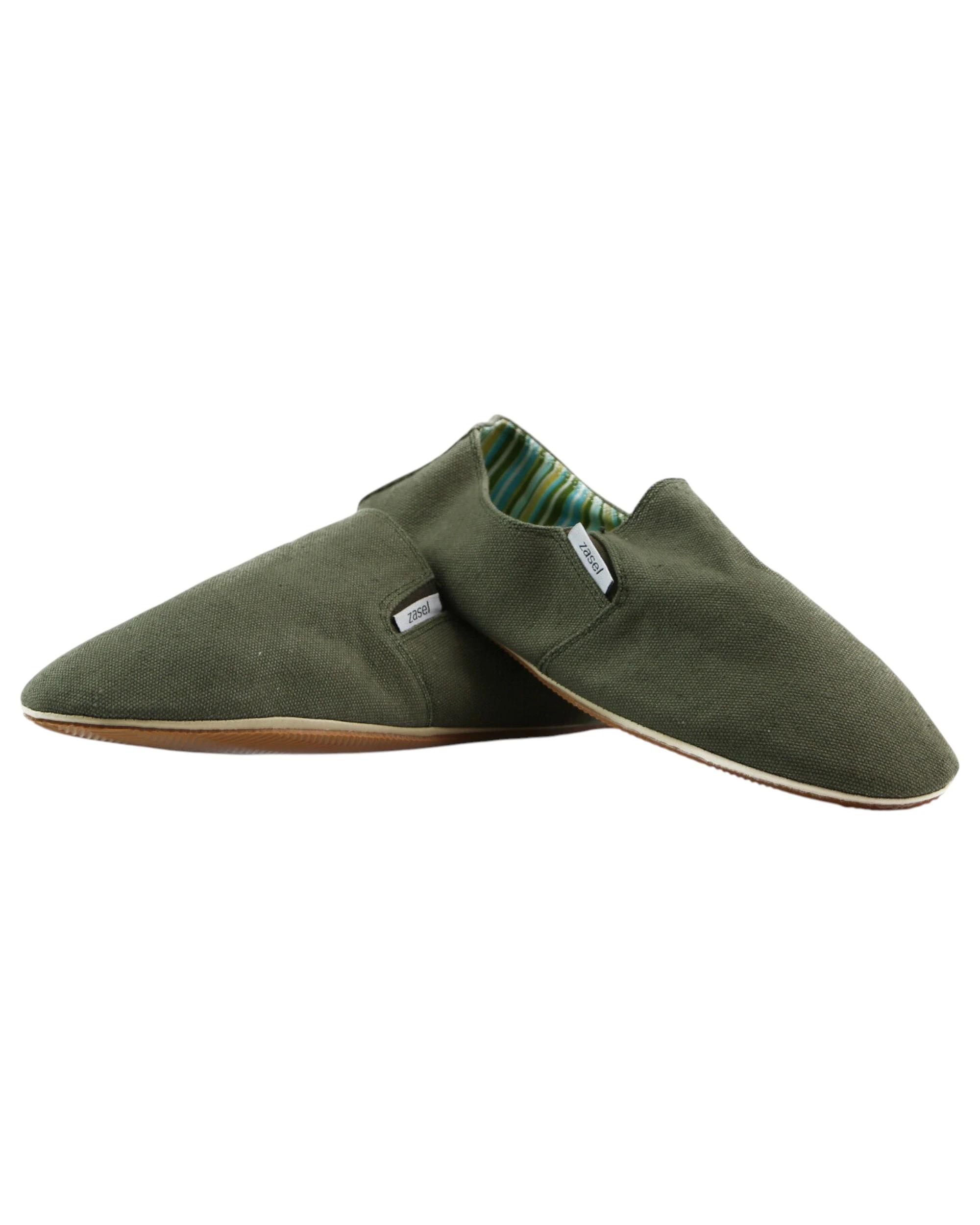 1 Zasel Mens Cotton Canvas Shoes ARMY GREEN, 1 of 1