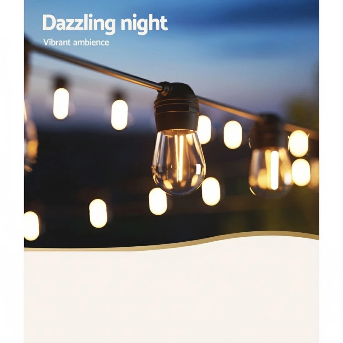 2 32m Solar Festoon Lights Outdoor LED String Light Christmas Party - Black, 2 of 4