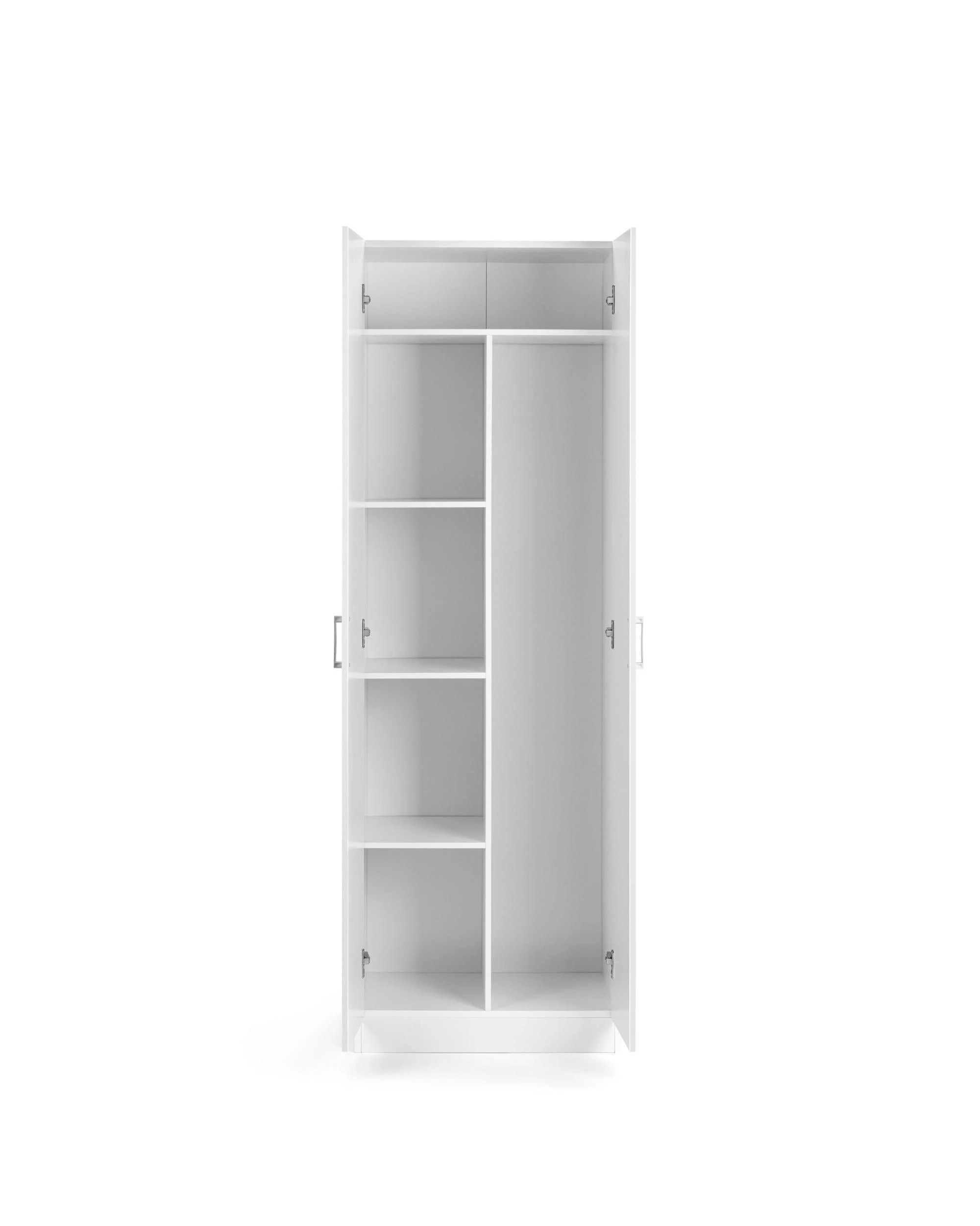 5 Kodu Ivy Broom Cupboard Pantry Storage Cabinet 2 Door 5 Tier Shelf Multipurpose - White, 5 of 9