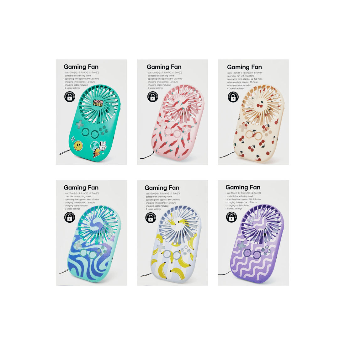 10 Printed Gaming Fan - Assorted, 10 of 10