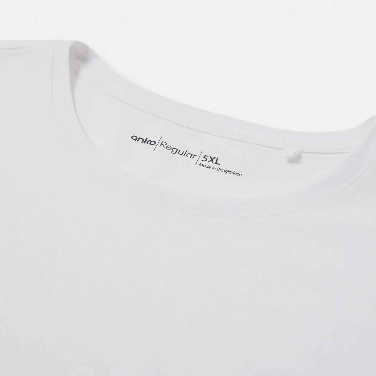 7 Men's Larger Size Basic Short Sleeve T-shirt White, 7 of 7