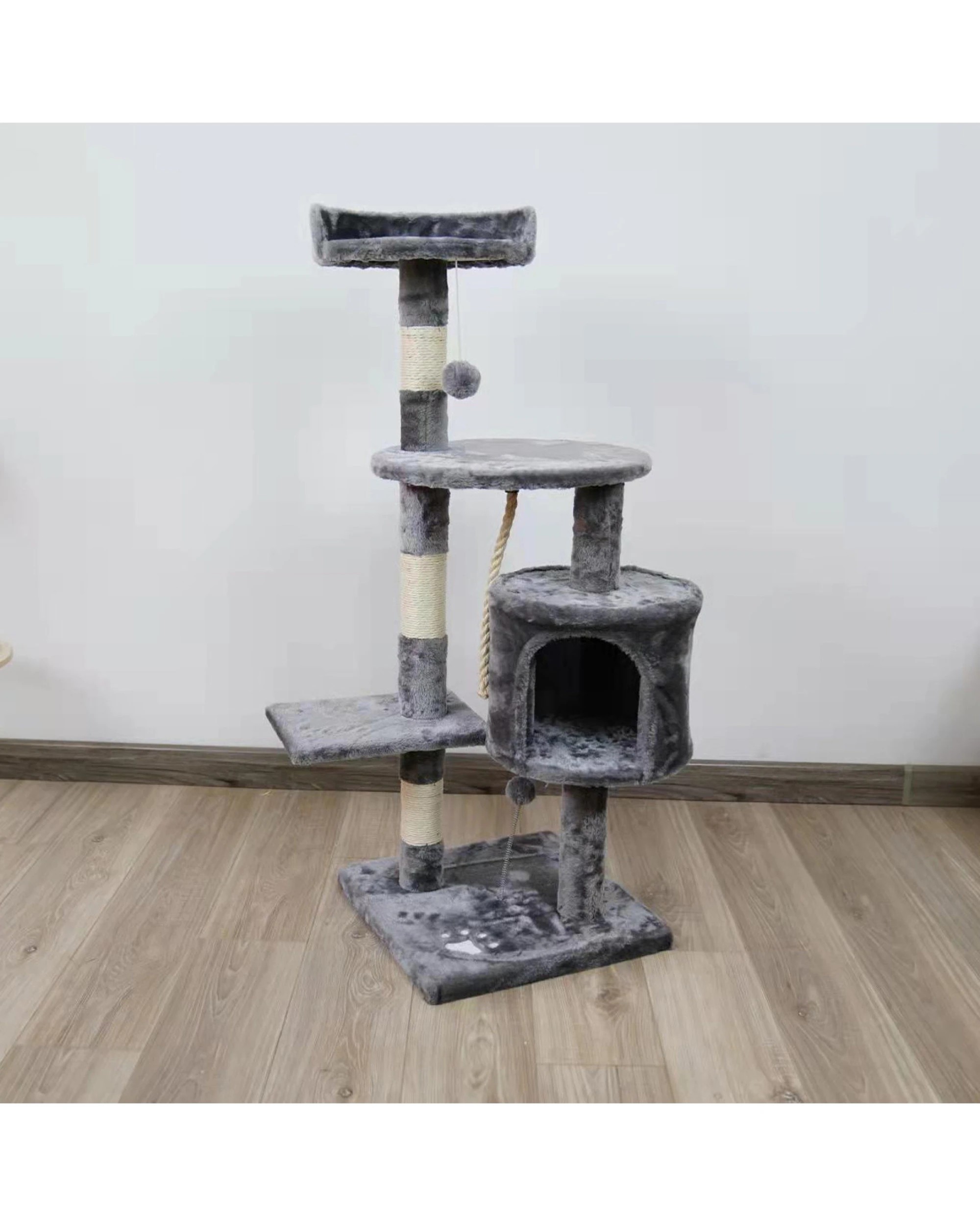 5 Furtastic 110cm Cat Tree Scratching Post - Silver Grey, 5 of 6