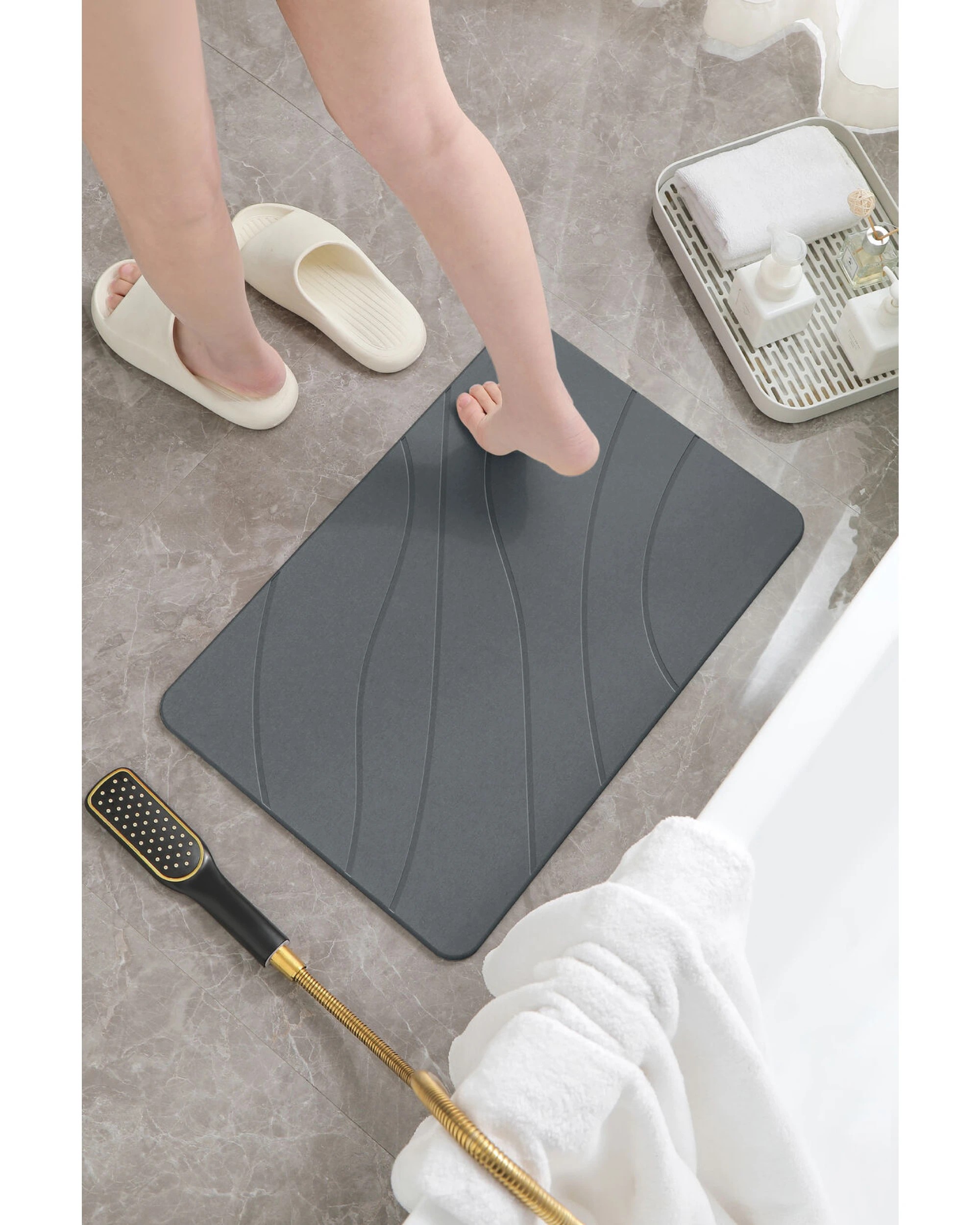 4 BR Home Diatomite Bath Mat with Anti-Slip Design for Enhanced Safety, 4 of 7