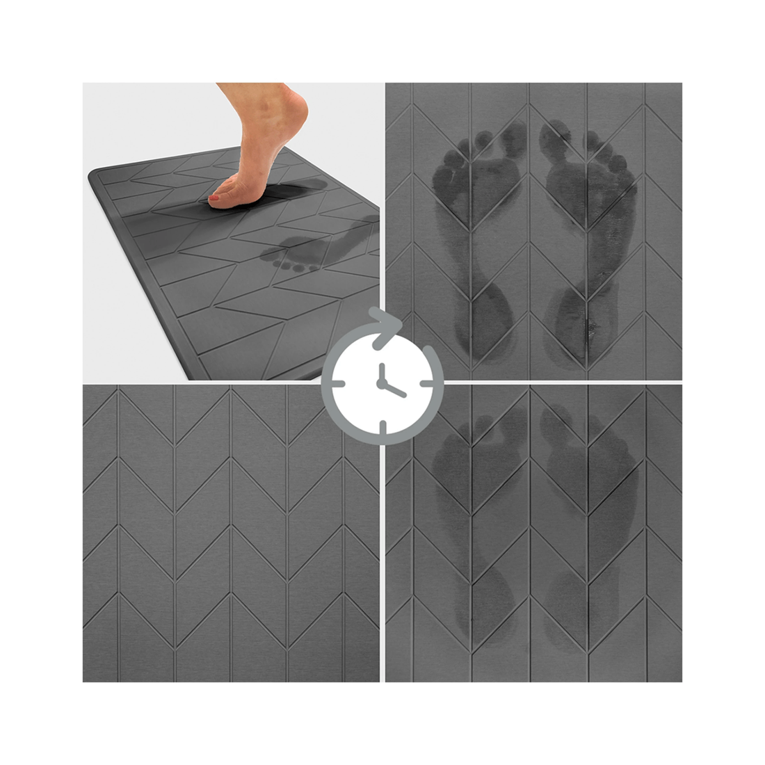 2 Algodon 60x39cm Dri Bath Stone Mat Water Absorbing Bathroom Mat.
 - Grey, 2 of 5