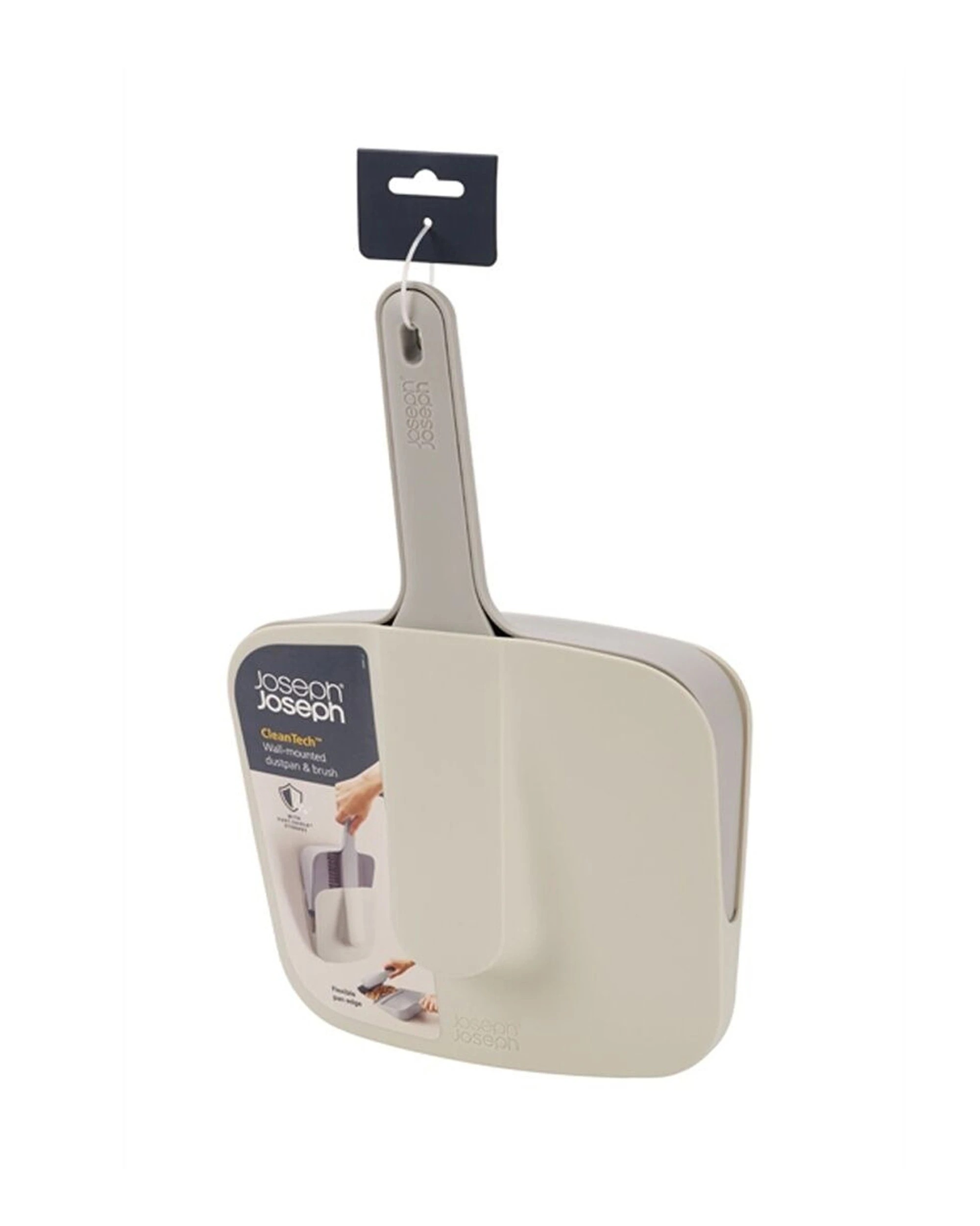 2 Joseph Joseph 2PK CleanTech Wall Mounted Dustpan And Brush Indoor Stone - White, 2 of 8