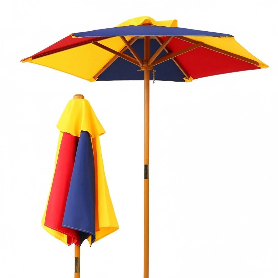 8 Keezi Kids Outdoor Table and Chairs Picnic Bench Set Umbrella Colourful - Multi, 8 of 8