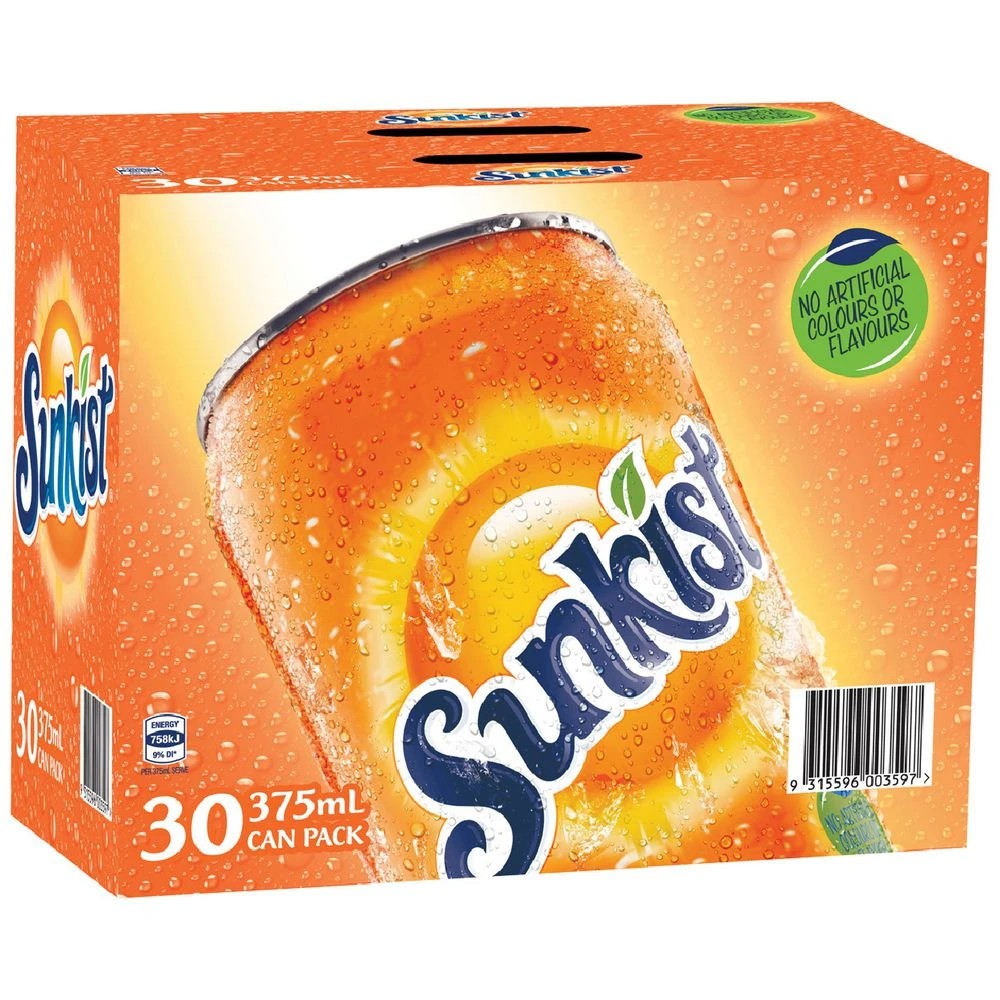 1 Sunkist Cans 375mL 30 Pack, 1 of 2