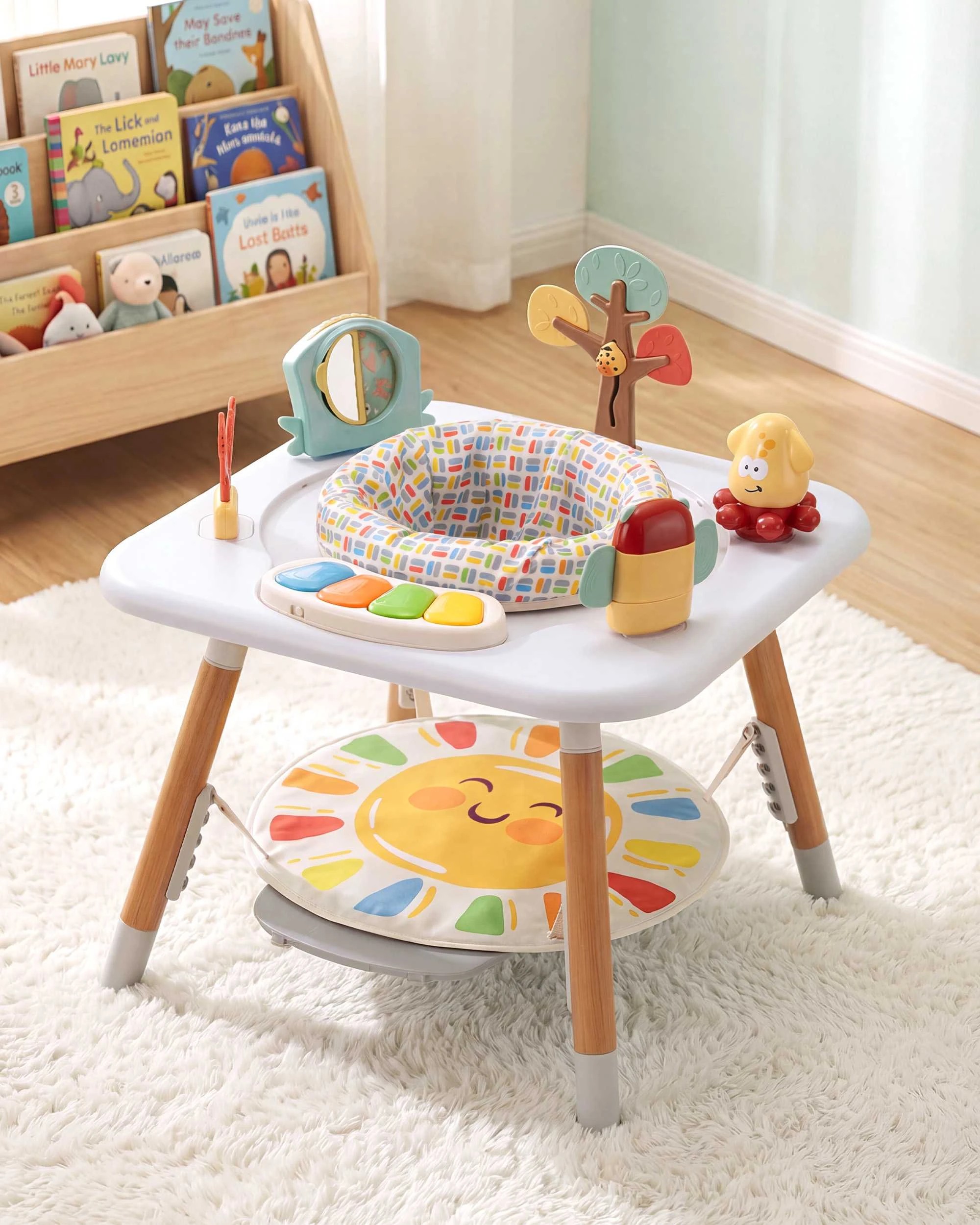 10 PlayPals Baby Activity Centre Jumper 360° Rotary Seat 5-level Adjustable Heights - White, 10 of 10