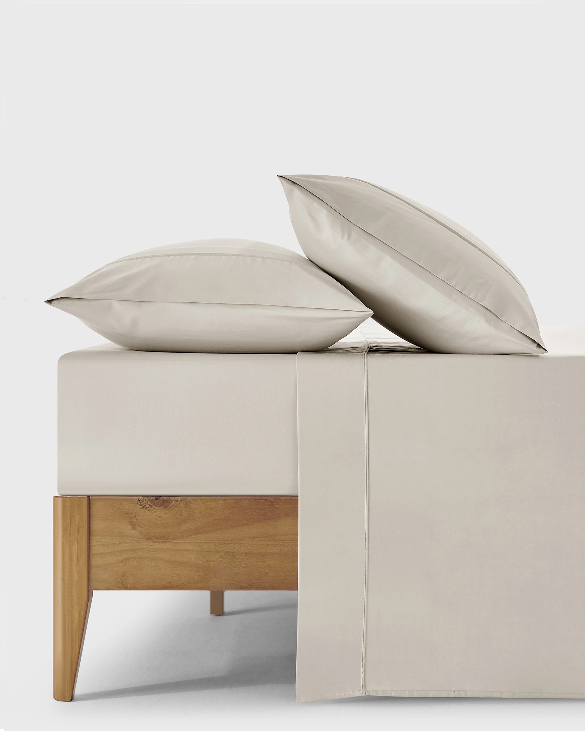 1 Dreamaker 400TC Premium Cotton Sateen Sheet Set - King Single Bed - Oatmeal, 1 of 7