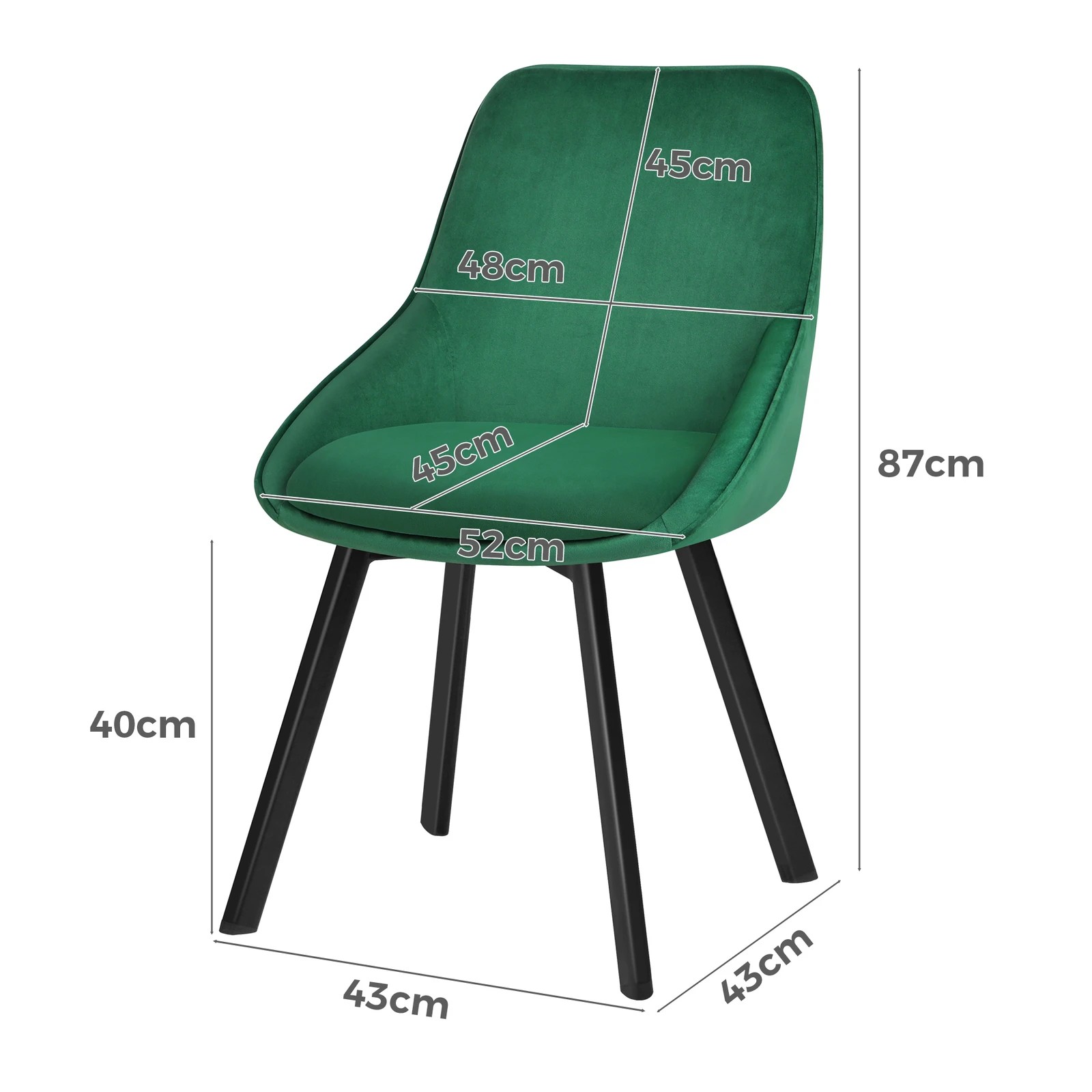 8 Alfordson 4x Dining Chairs Accent Kitchen Swivel Lounge Padded Seat Velvet - Green, 8 of 8