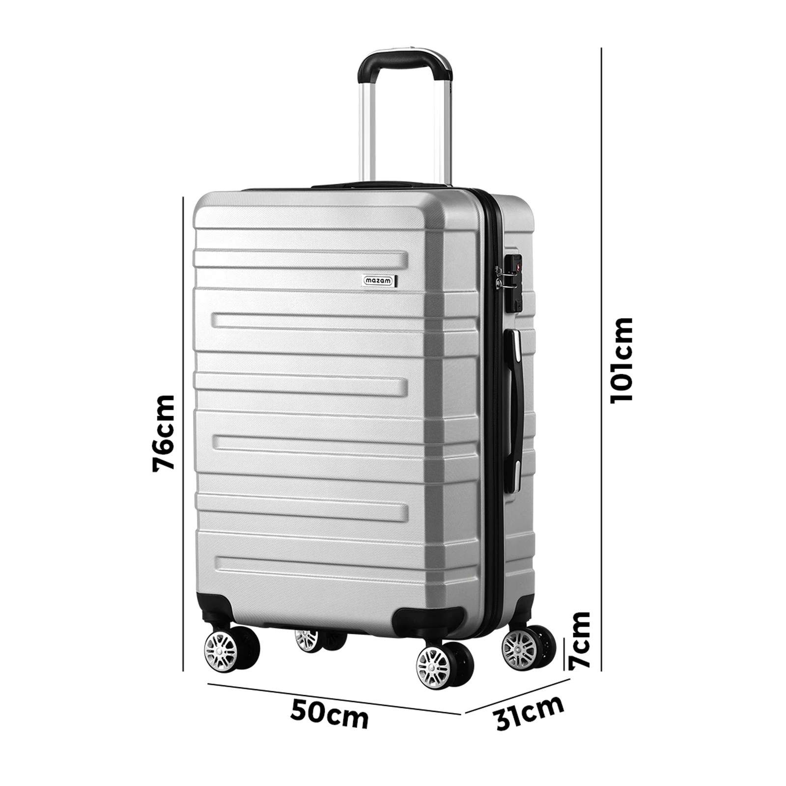 2 Mazam 28" Luggage Suitcase Travel TSA Lock Storage Hard Shell Case - Silver, 2 of 9