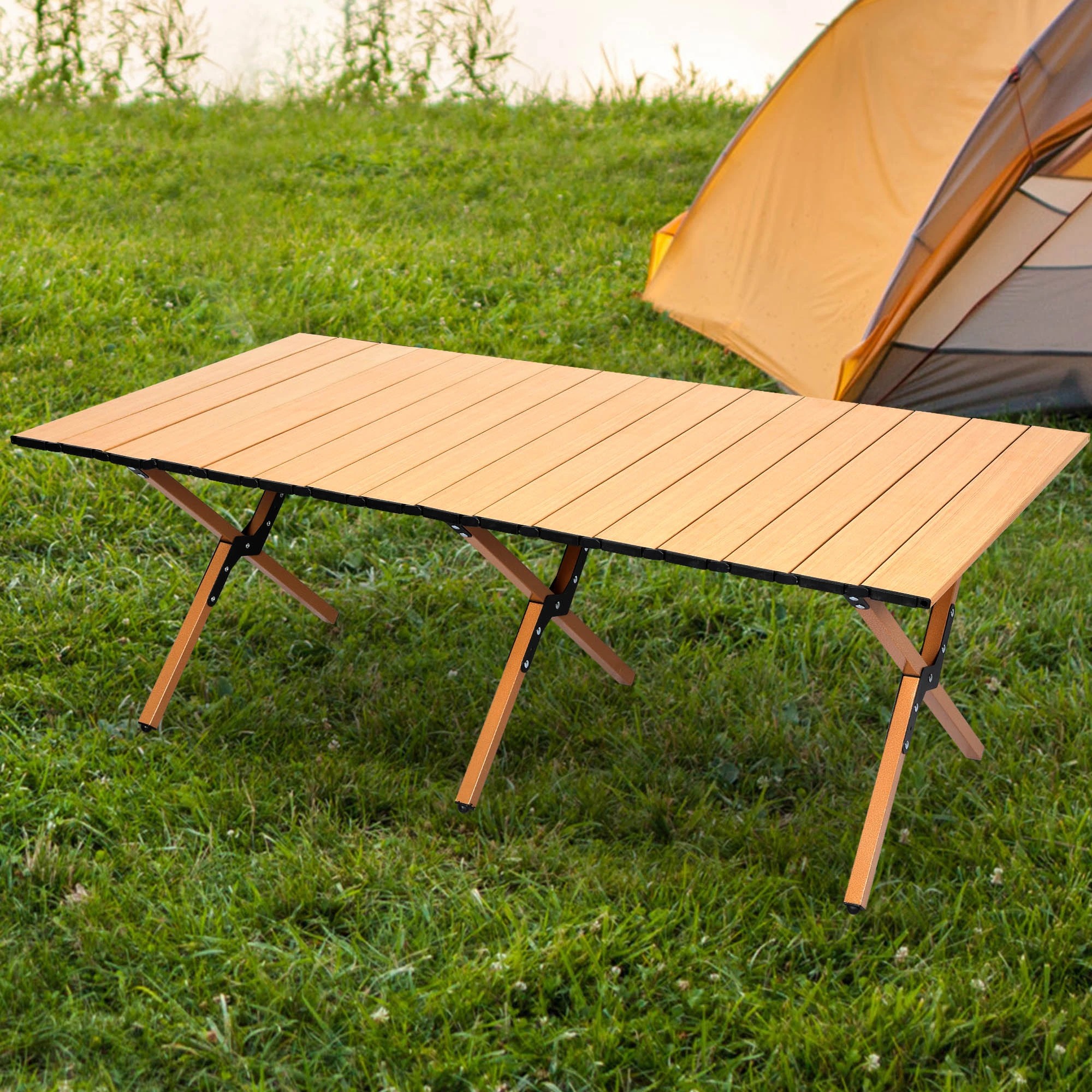 7 Levede Folding Camping Table Foldable Portable Picnic Outdoor Egg Roll BBQ Desk, 7 of 7