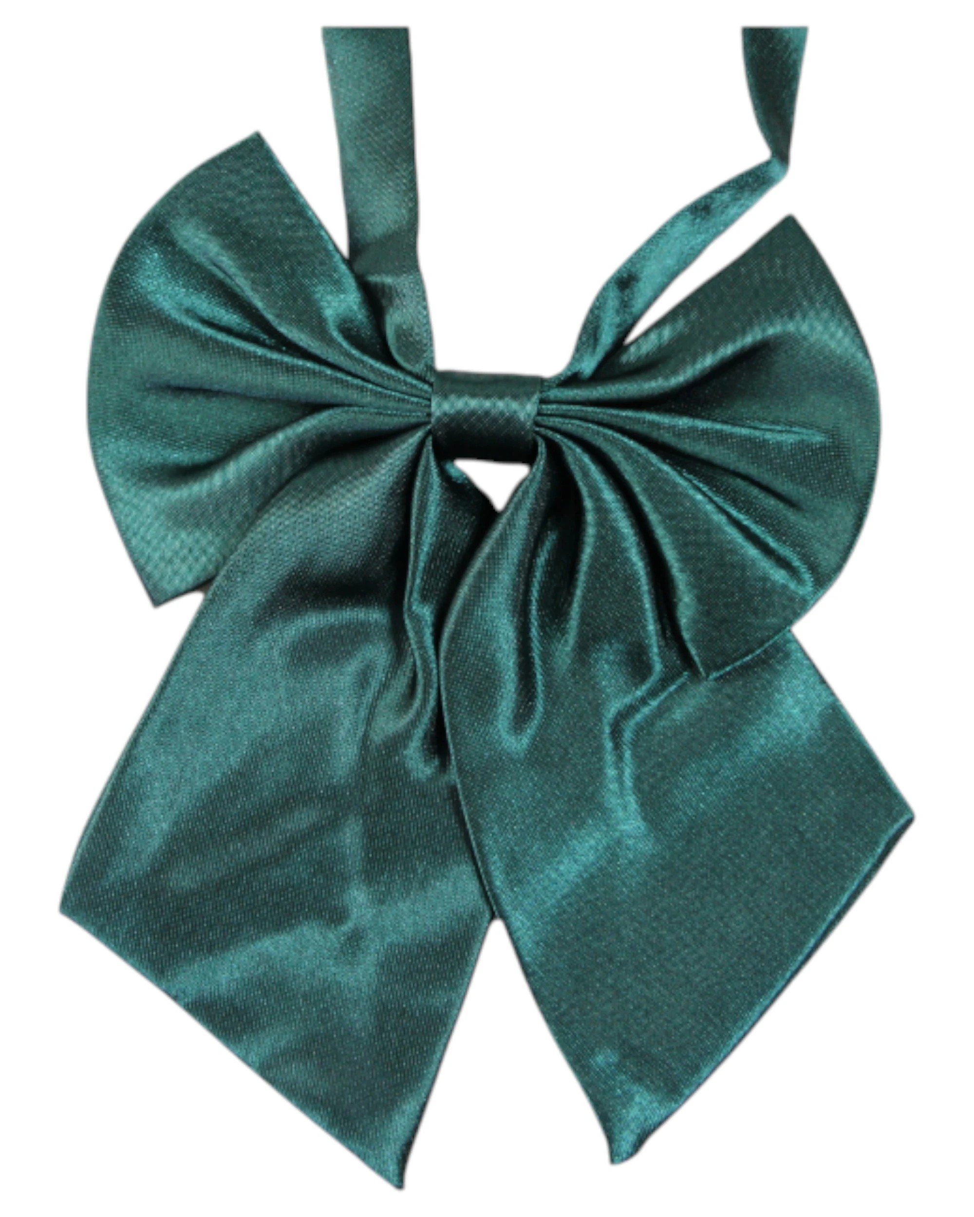 1 Zasel Womens Plain Shirt Collar Bow Tie - Green, 1 of 3