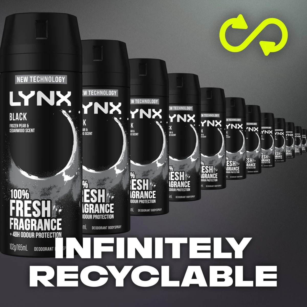 4 LYNX Black Deodorant Bodyspray - Frozen Pear and Cedar Wood Scented, 4 of 7