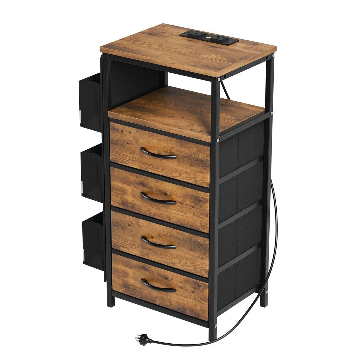 5 LUXSUITE Bedside Table Dresser Chest LED Nightstand Lamp, 5 of 6