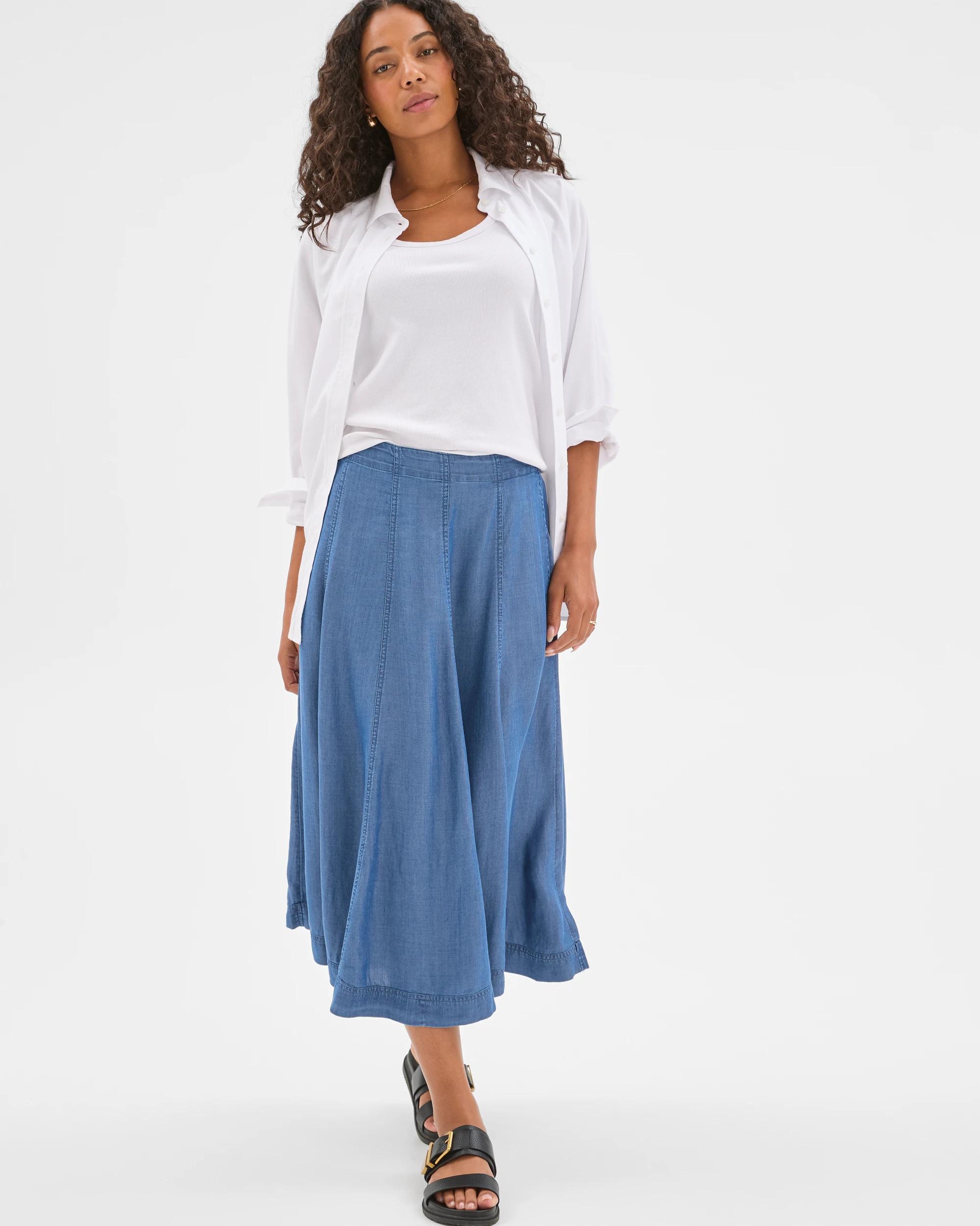 4 Target Woman Full Panel Midi Skirt CHAMBRAY, 4 of 7