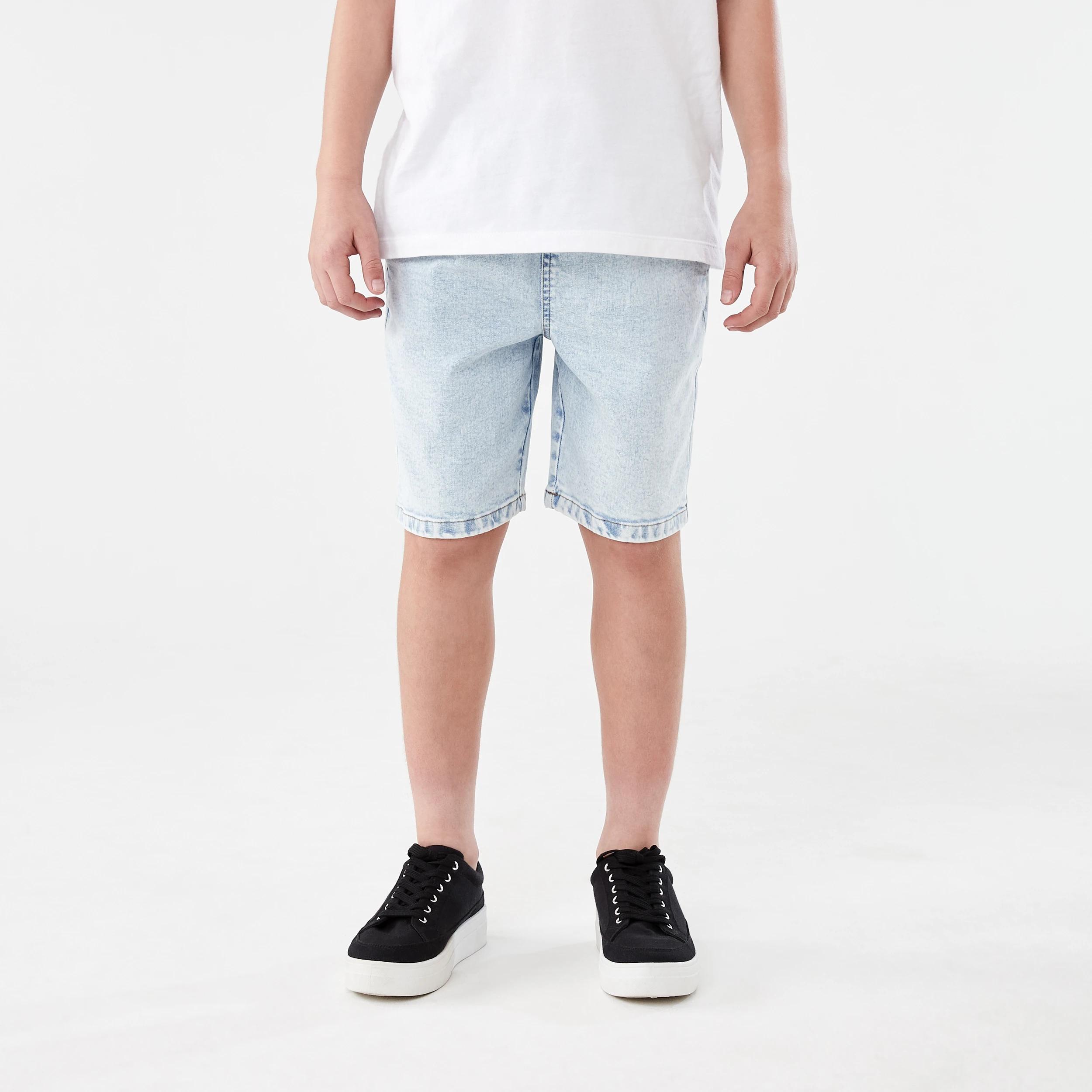 1 Pull-On Denim Shorts Light Wash, 1 of 6