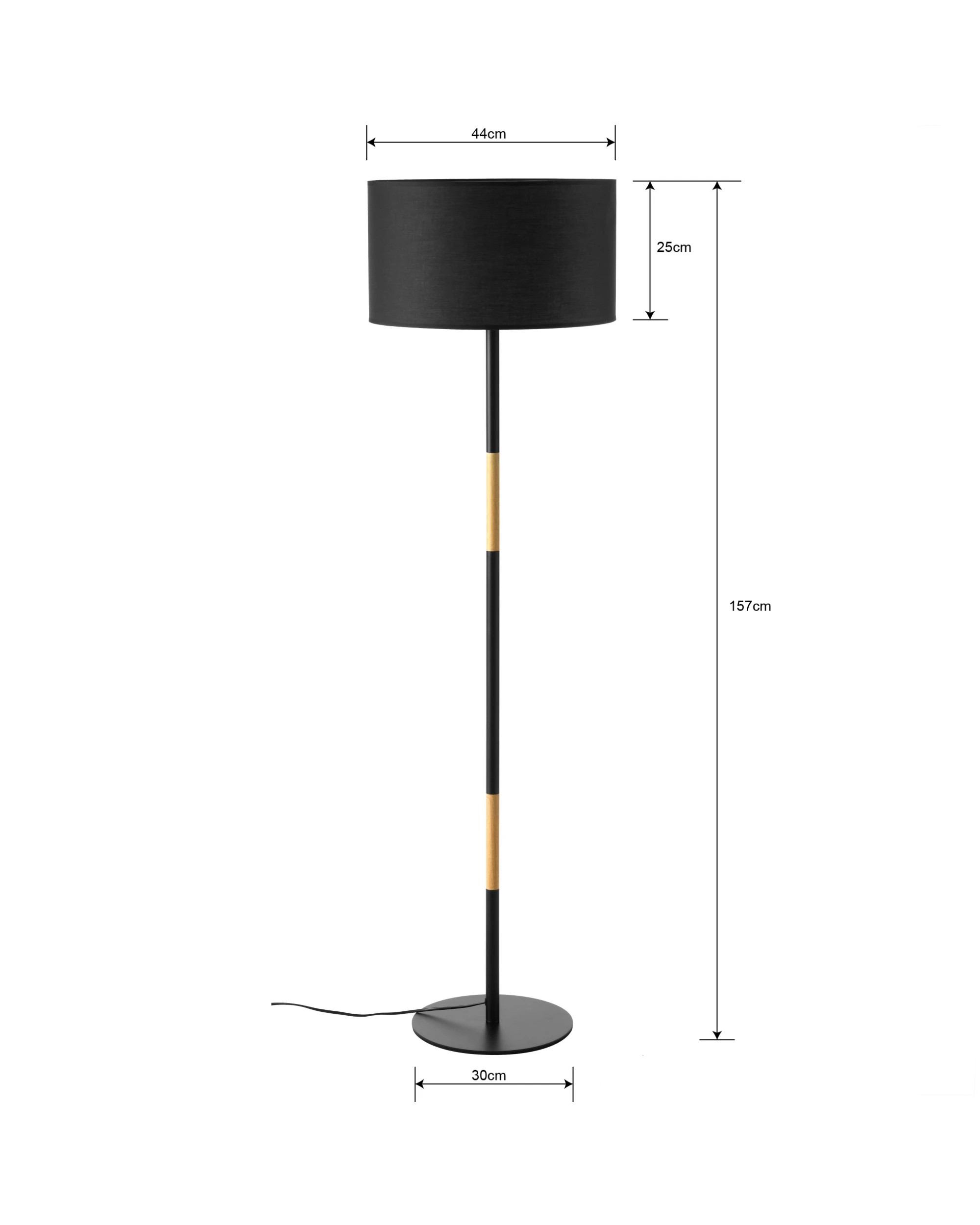 5 Sherwood Maddison Wood Accent Floor Lamp - Black, 5 of 10
