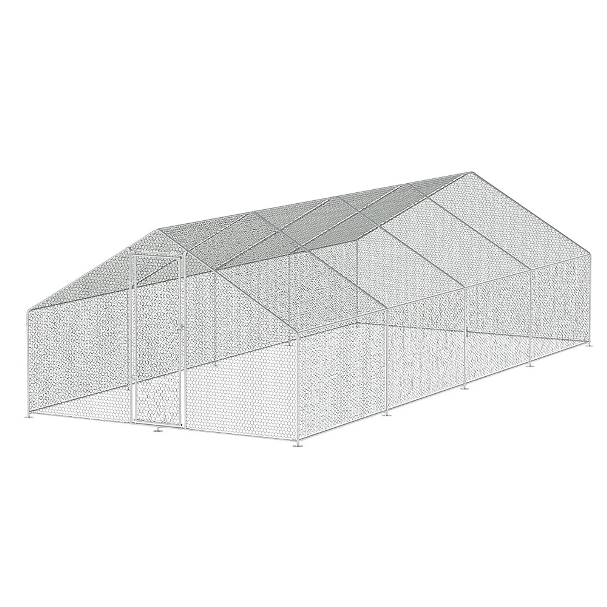 1 i.Pet Chicken Coop Cage Run Rabbit Hutch Large Walk in - Silver, 1 of 7