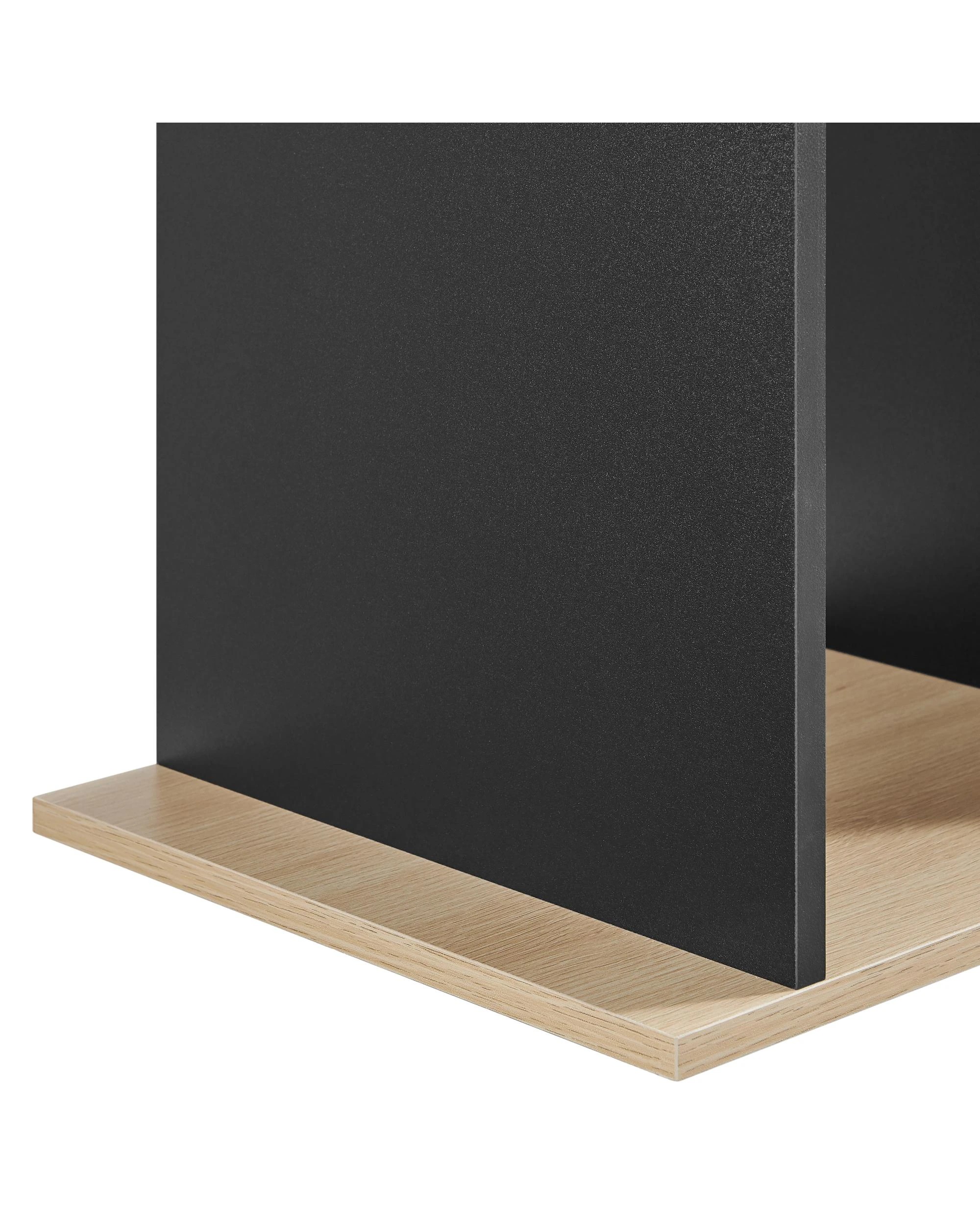 7 Kodu Small 2 Tier Side Table Storage Shelf Unit Oak Look - Black, 7 of 9