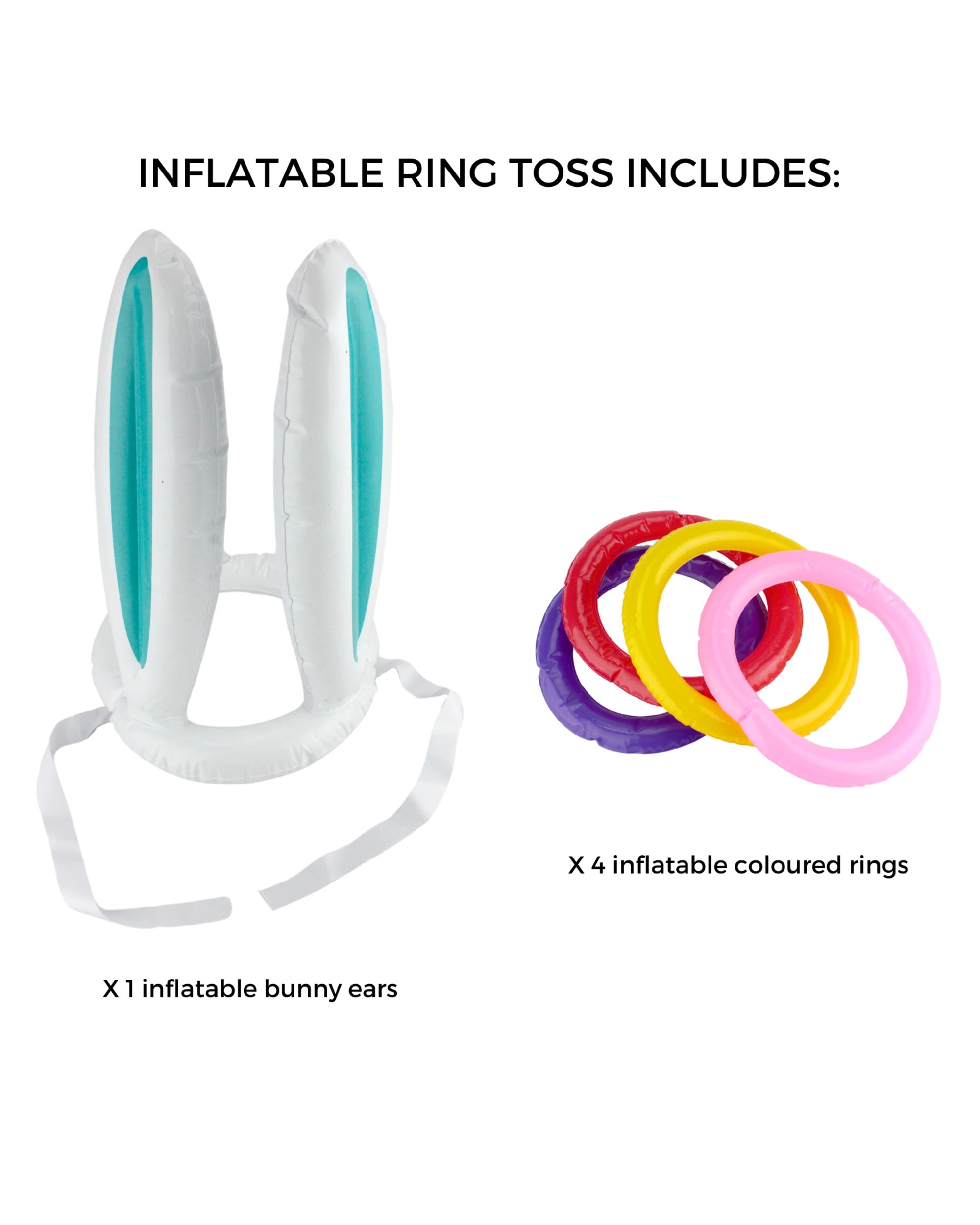 2 Easter Bunny Inflatable Ring Toss Headband Game, 2 of 4