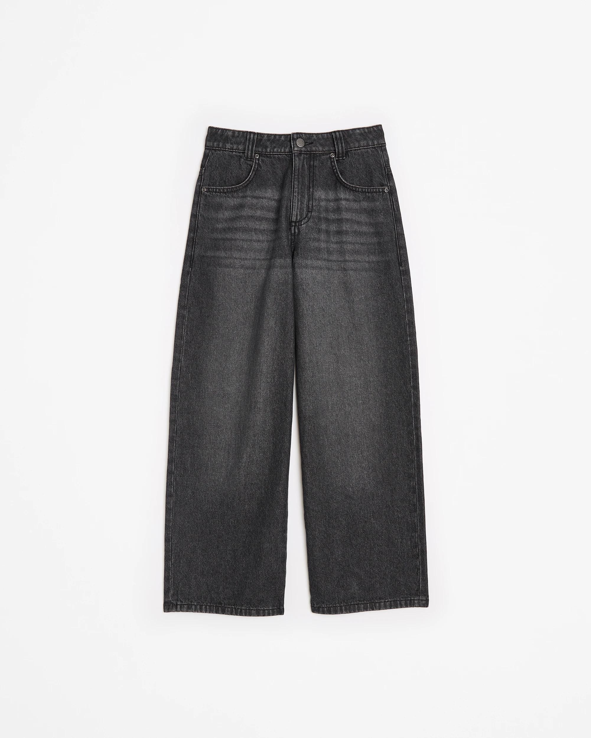 4 Target Denim Boys' Wide-fit Black Denim Jeans, Adjustable Waistband BLACK, 4 of 5