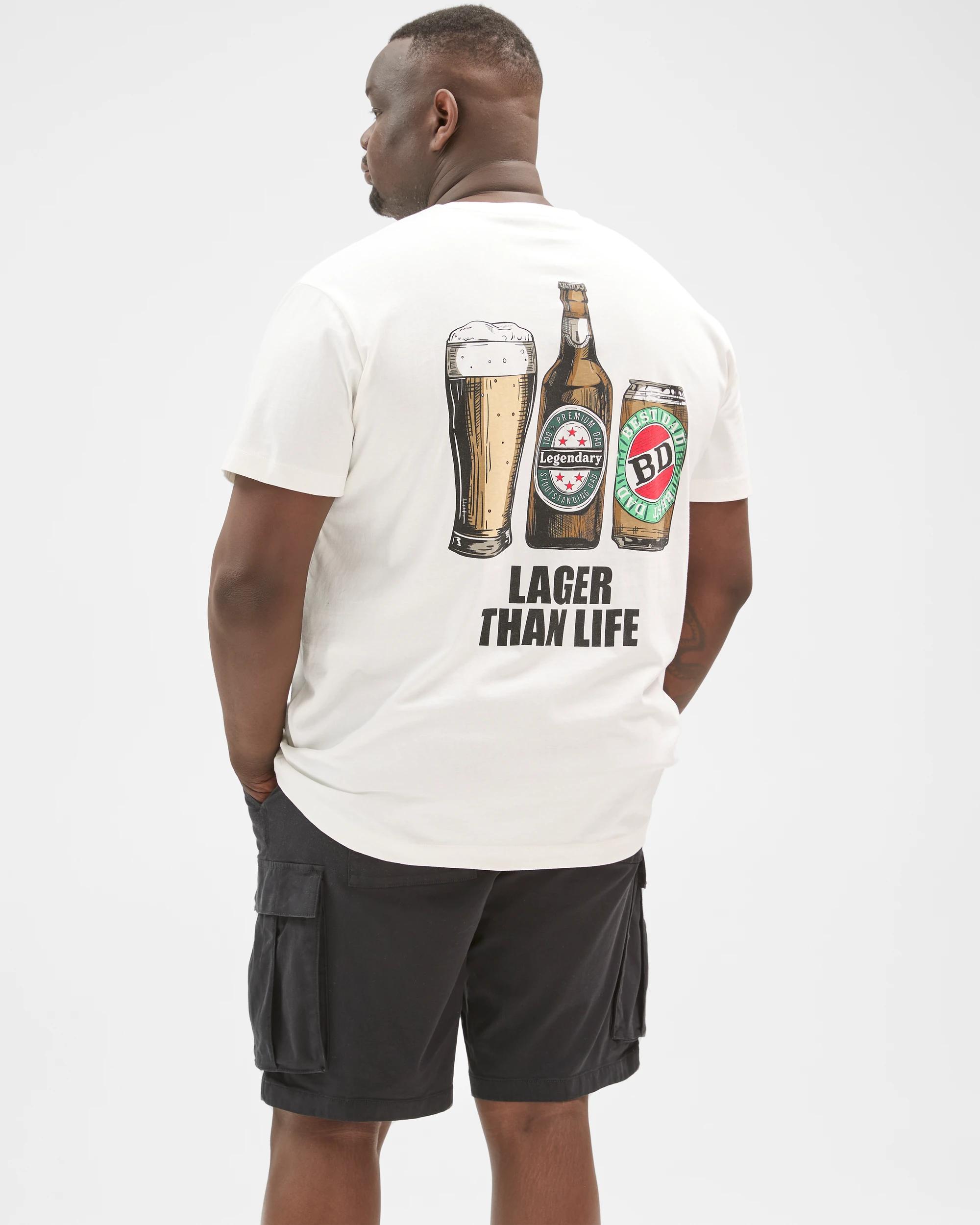 2 Target Man Plus Size Australian Cotton T-Shirt WHITE LAGER THAN LIFE, 2 of 6